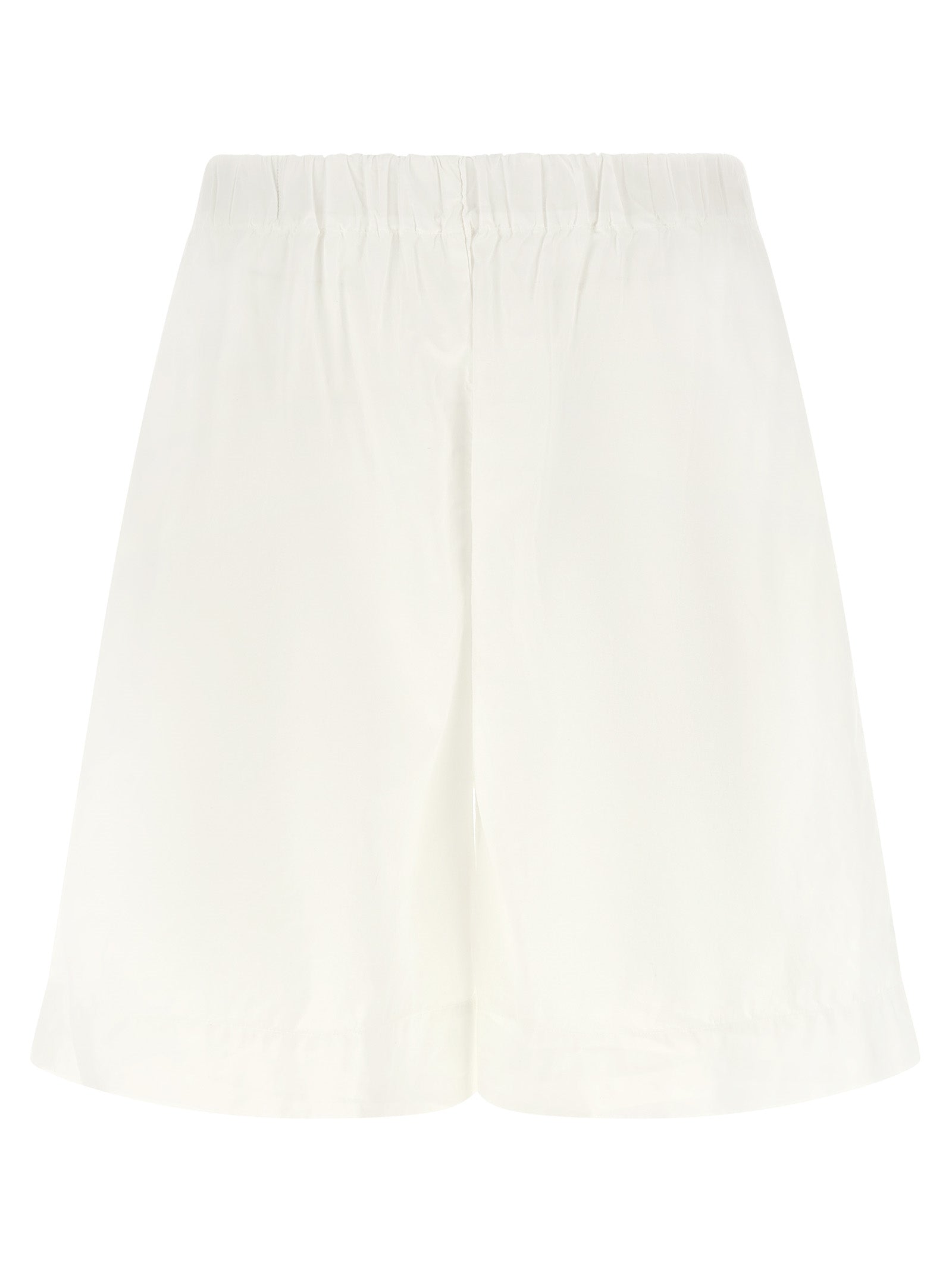 XACUS White Cotton Bermuda Shorts