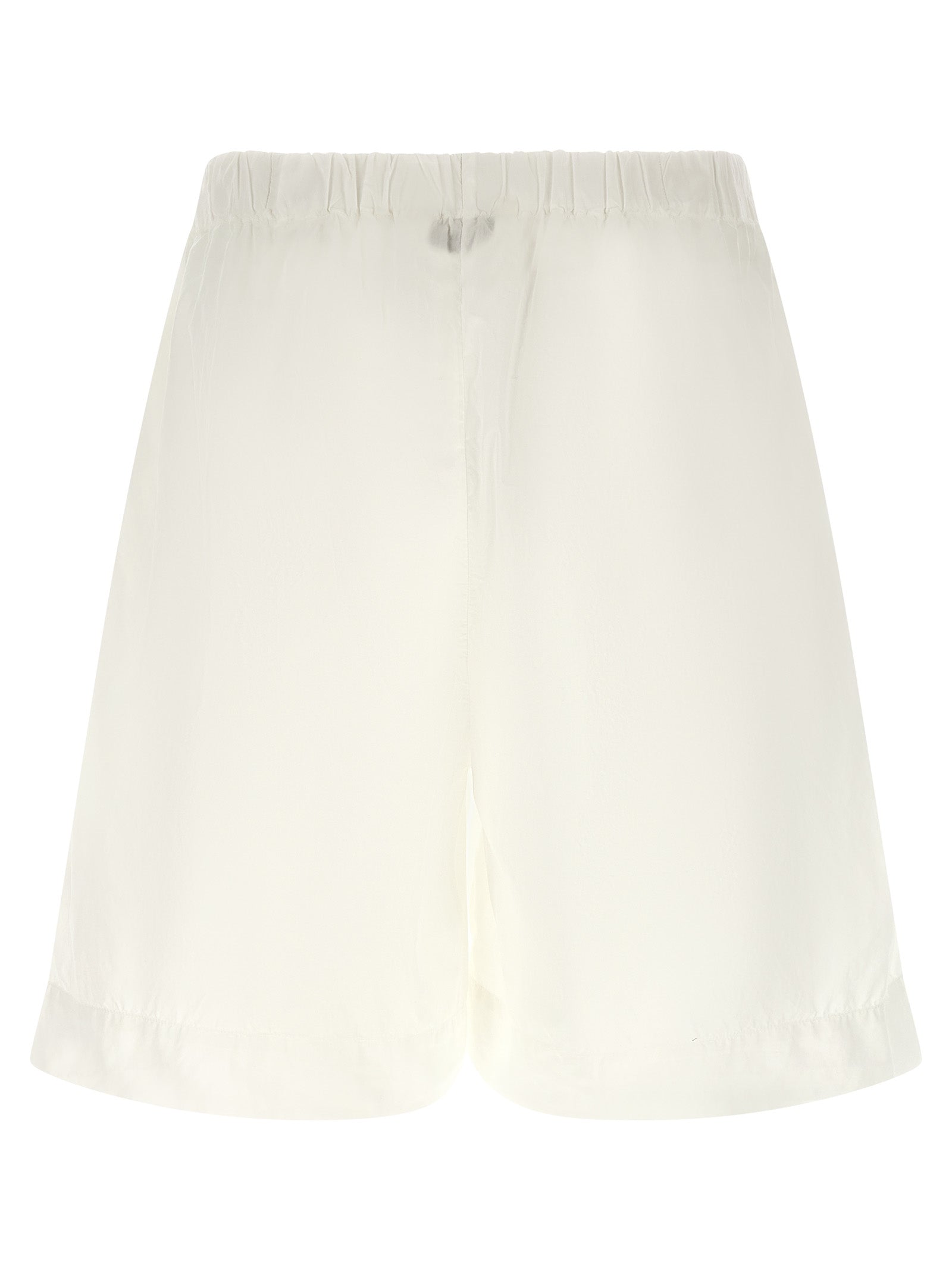 XACUS White Cotton Bermuda Shorts