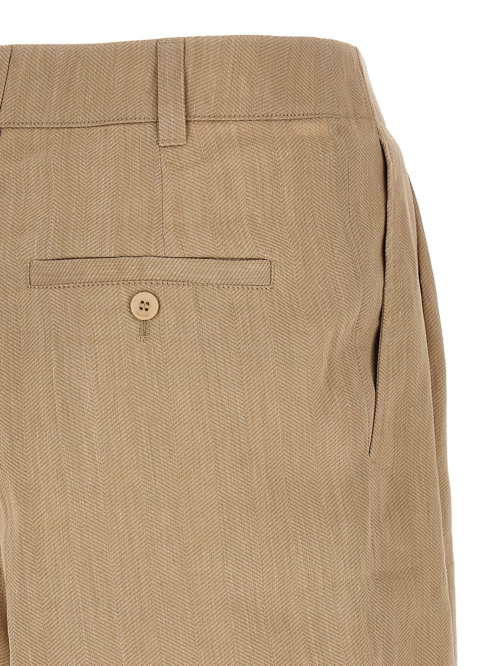 Jacquemus Beige Linen Bermuda Shorts