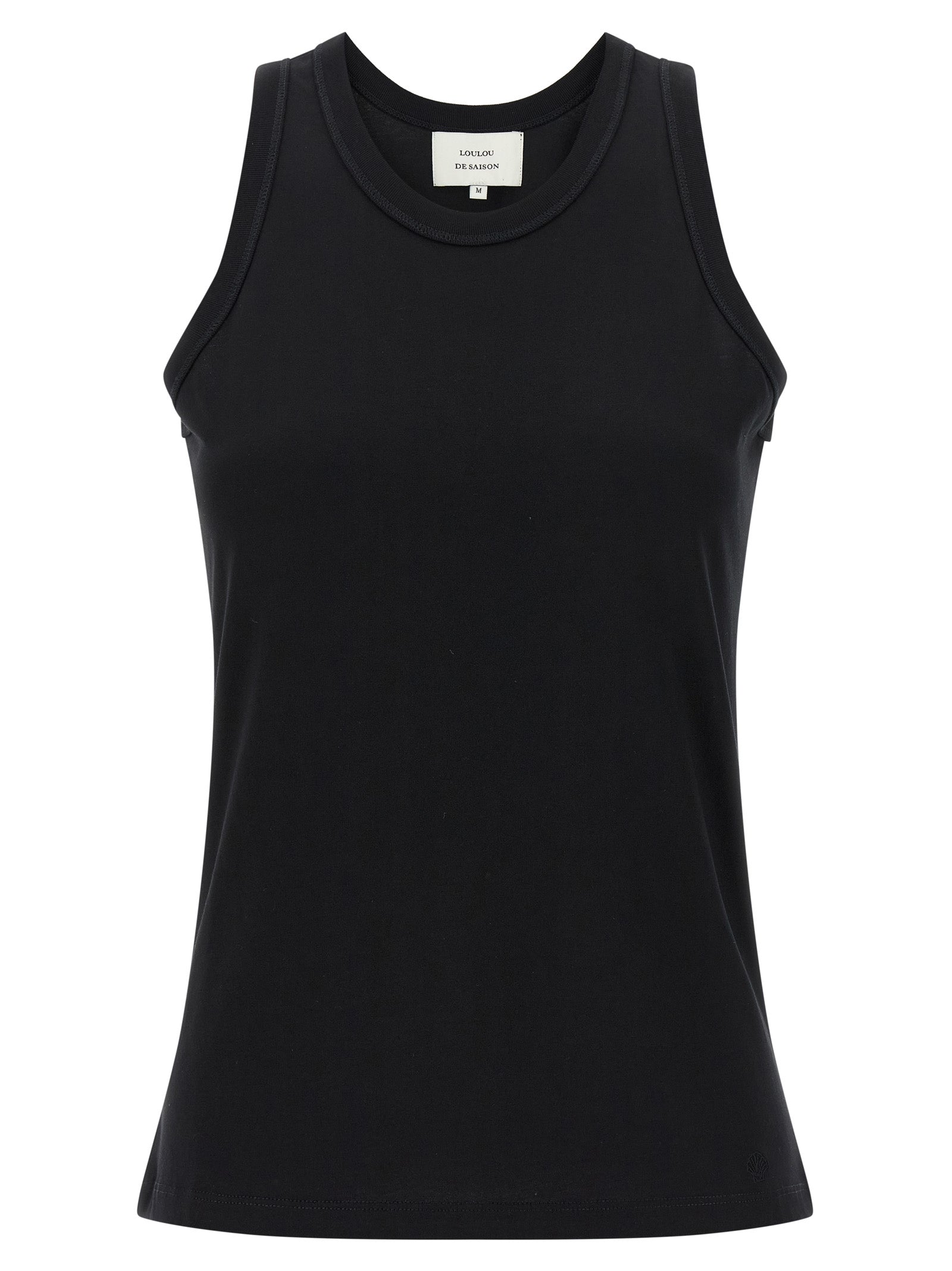 Loulou De Saison Black Cotton Sleeveles T-Shirt