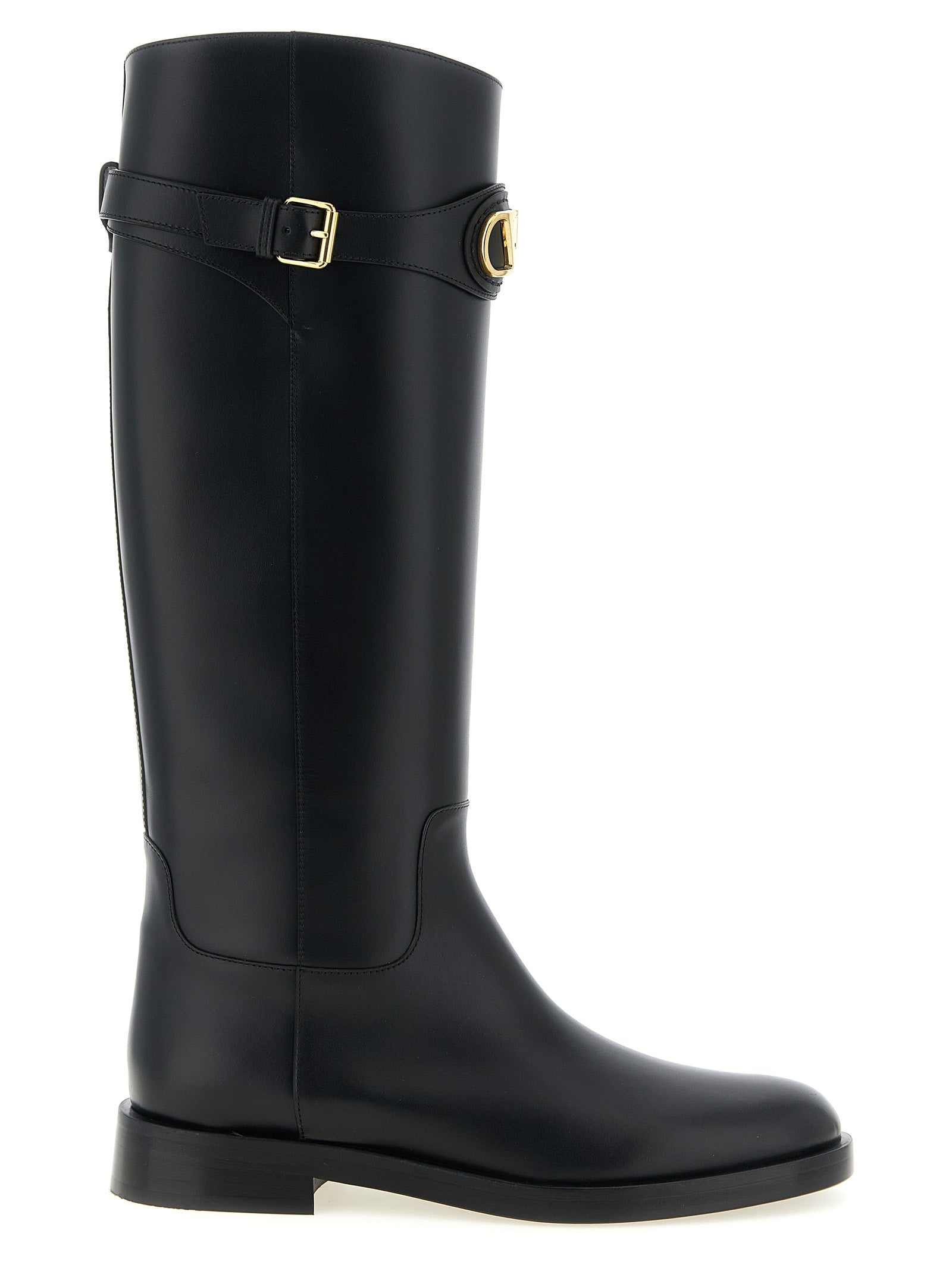 Valentino Garavani Black Calfskin Over The Knee