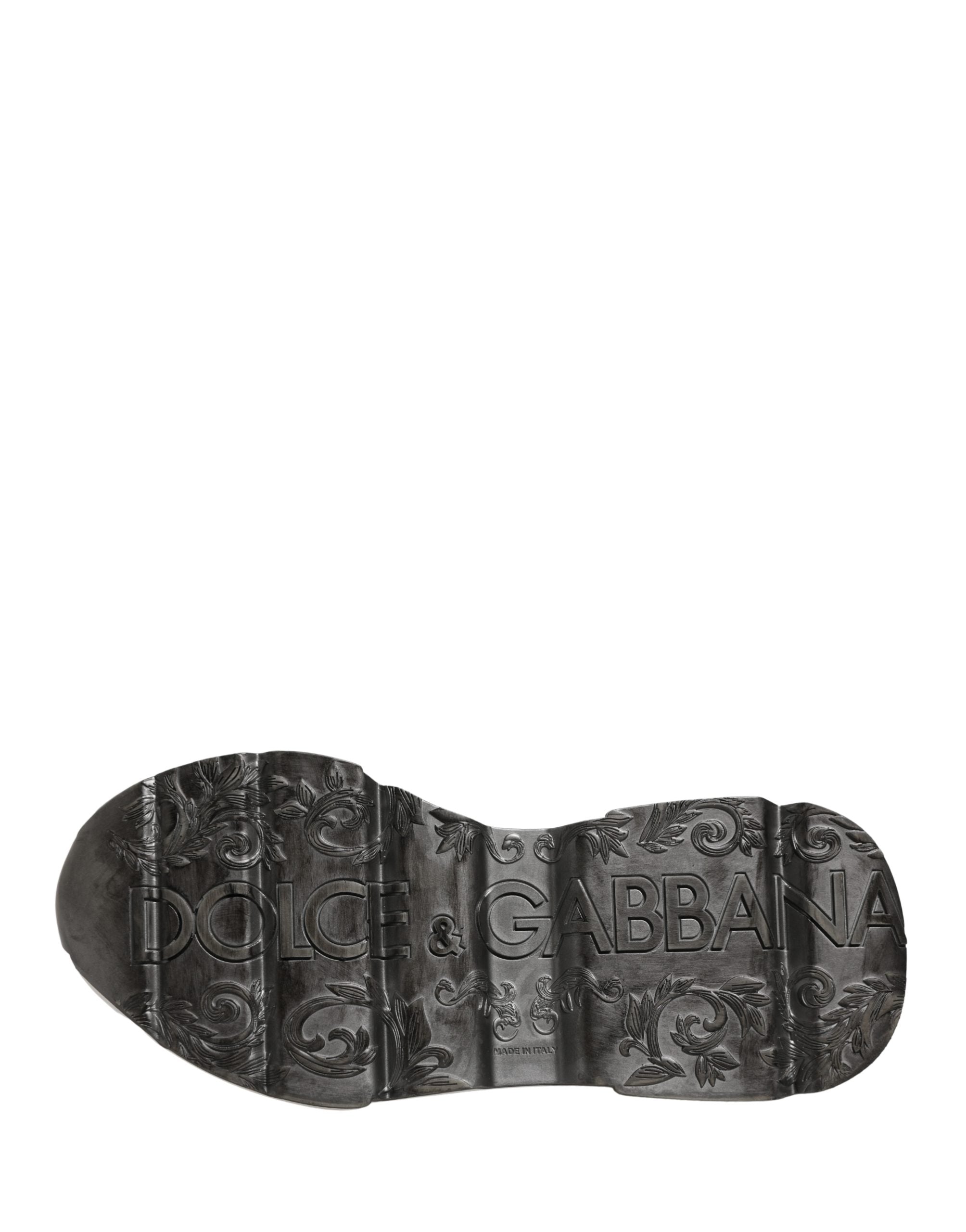 Dolce & Gabbana White Silver Daymaster Low Top Men Sneakers Shoes