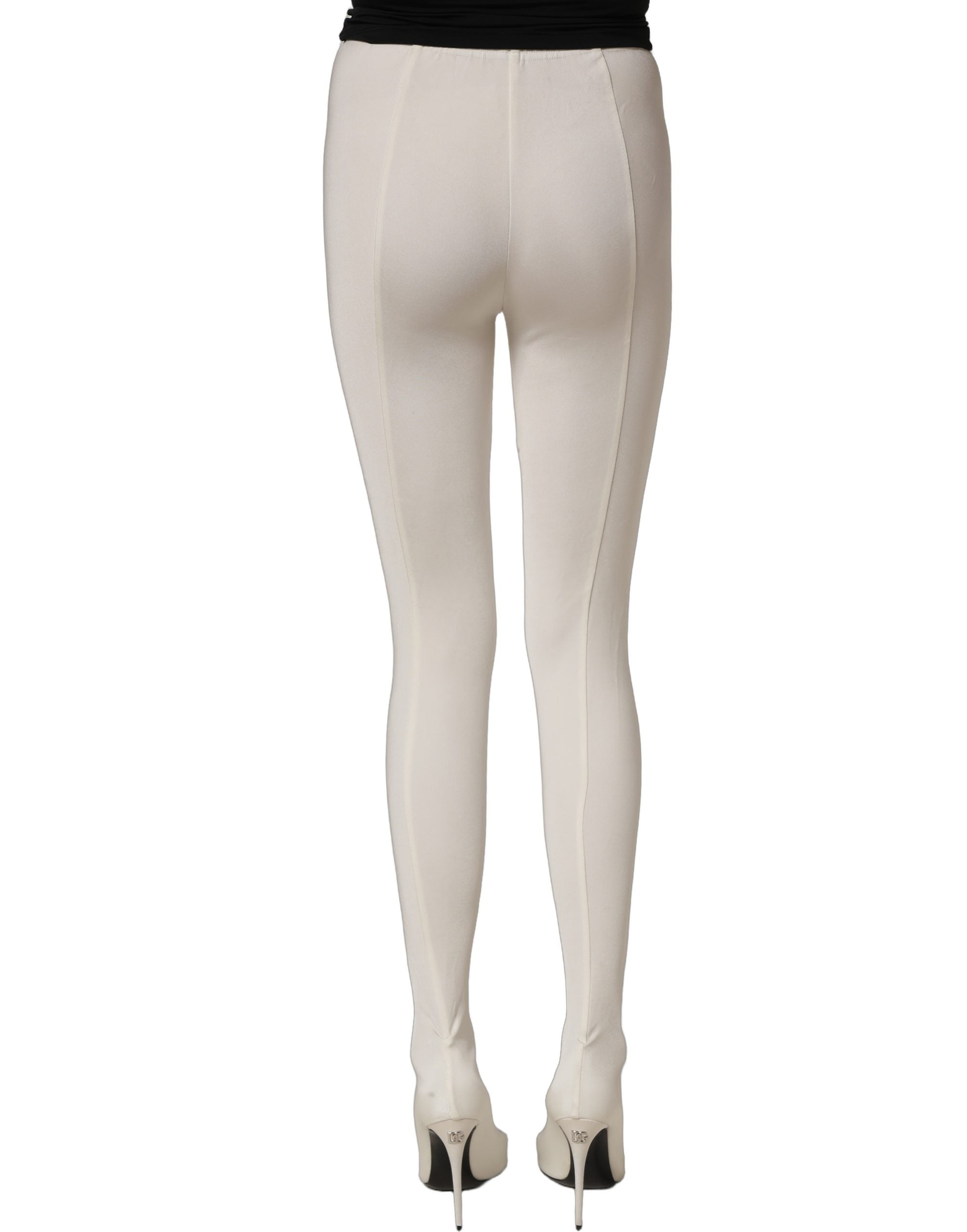 Dolce & Gabbana White High Heels Pumps Jersey Tights Shoes