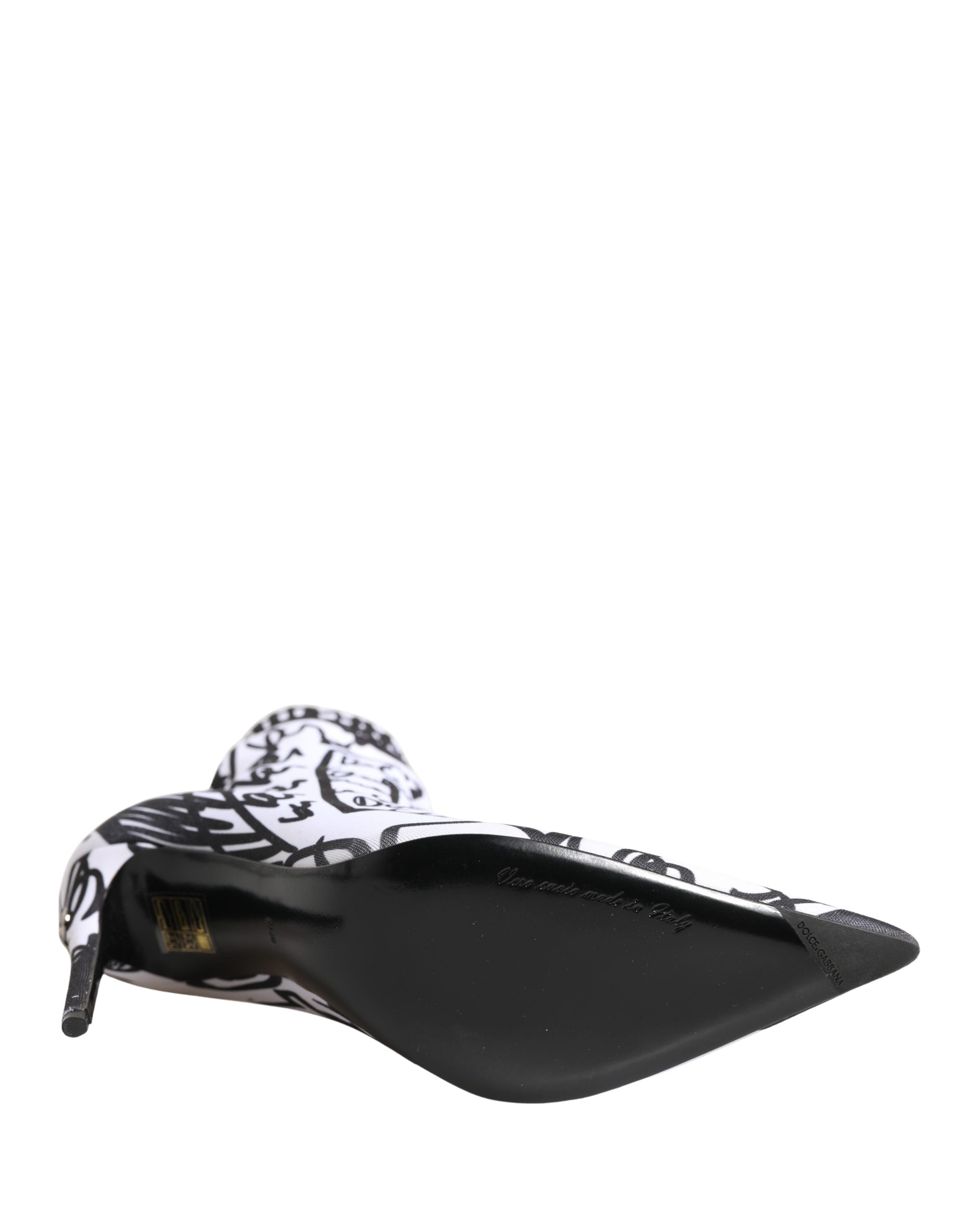 Dolce & Gabbana White Graffiti Stretch Ankle Boots Shoes