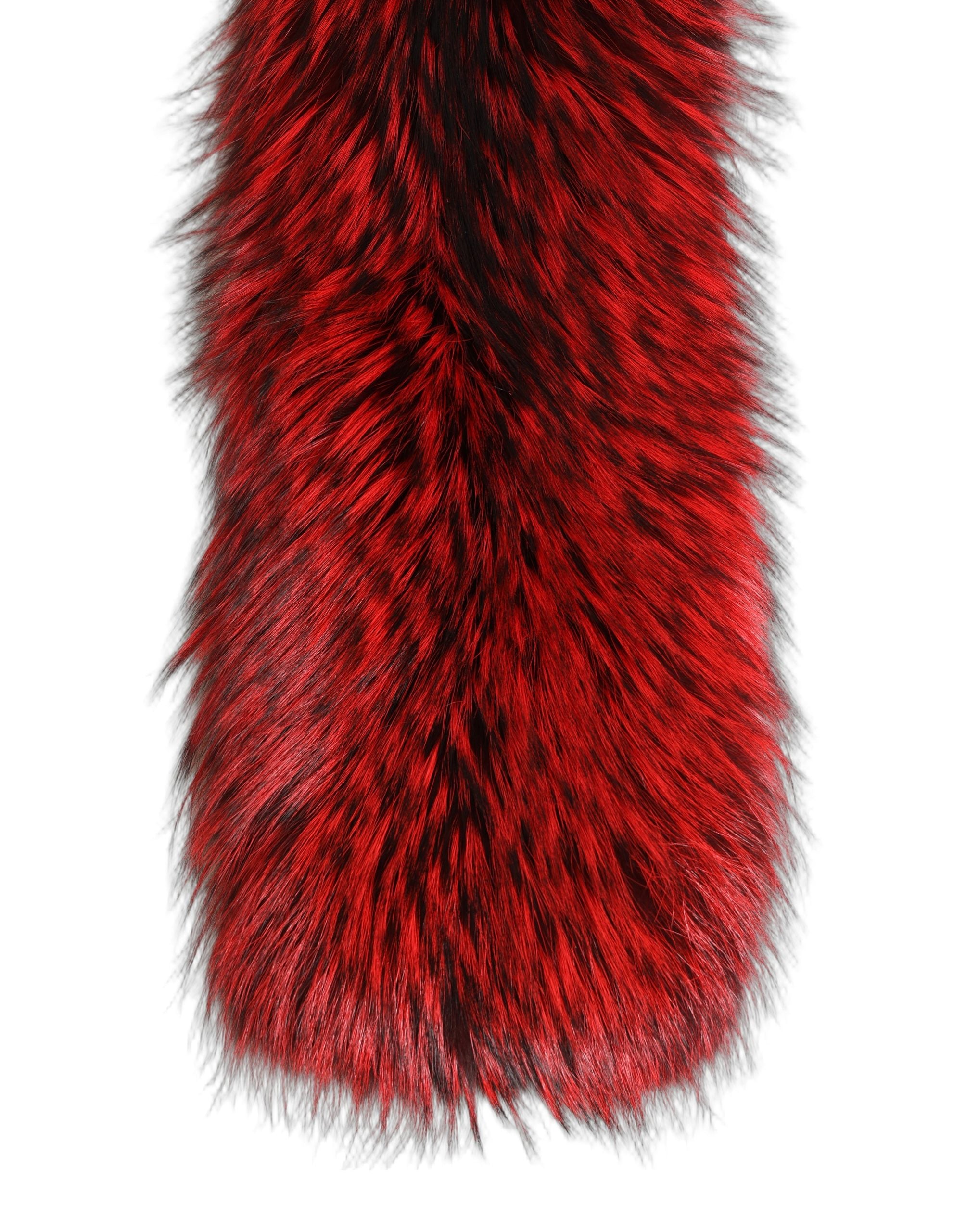 Dolce & Gabbana Red Fox Fur Neck Wrap Warmer Winter Scarf