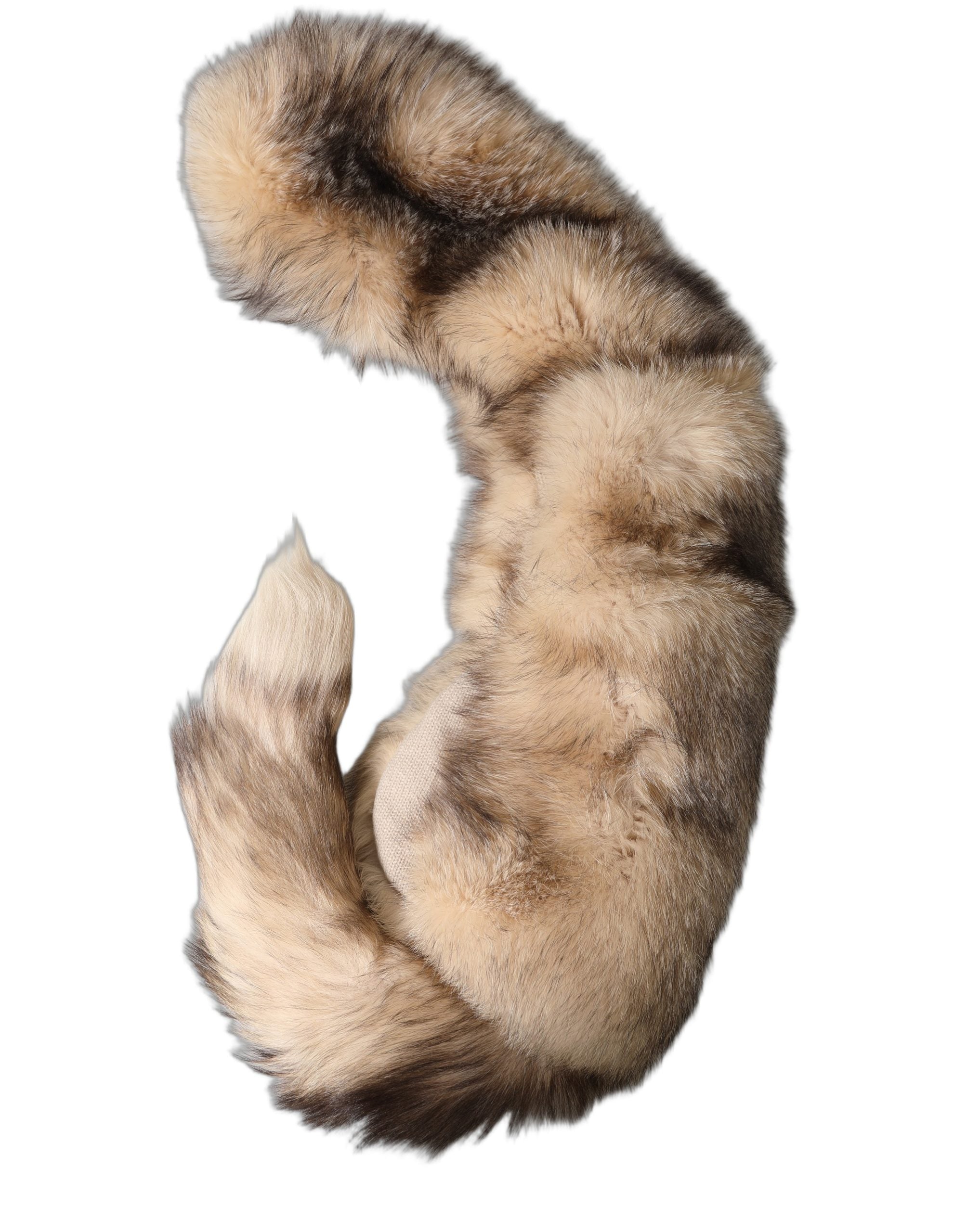 Dolce & Gabbana Brown Frost Fox Fur Neck Warmer Winter Scarf