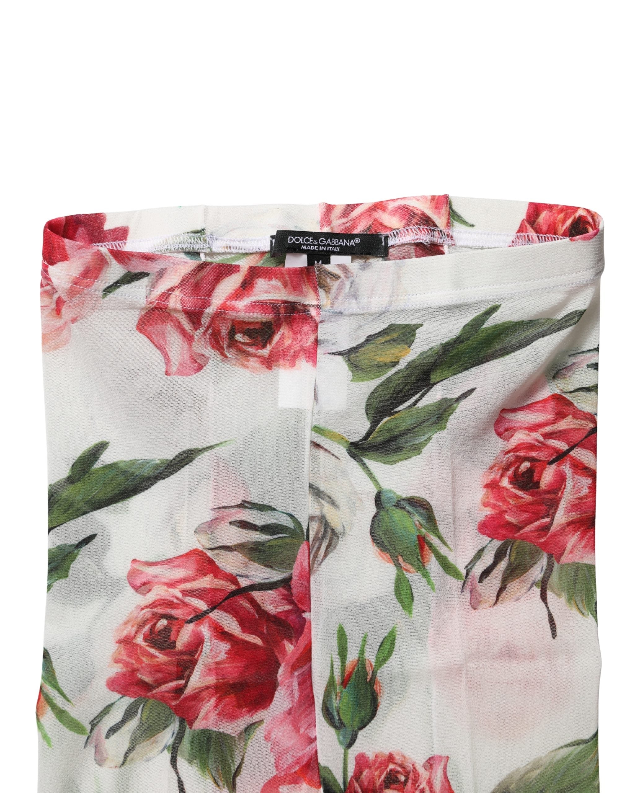 Dolce & Gabbana White Nylon Floral Print Tights Stockings Socks