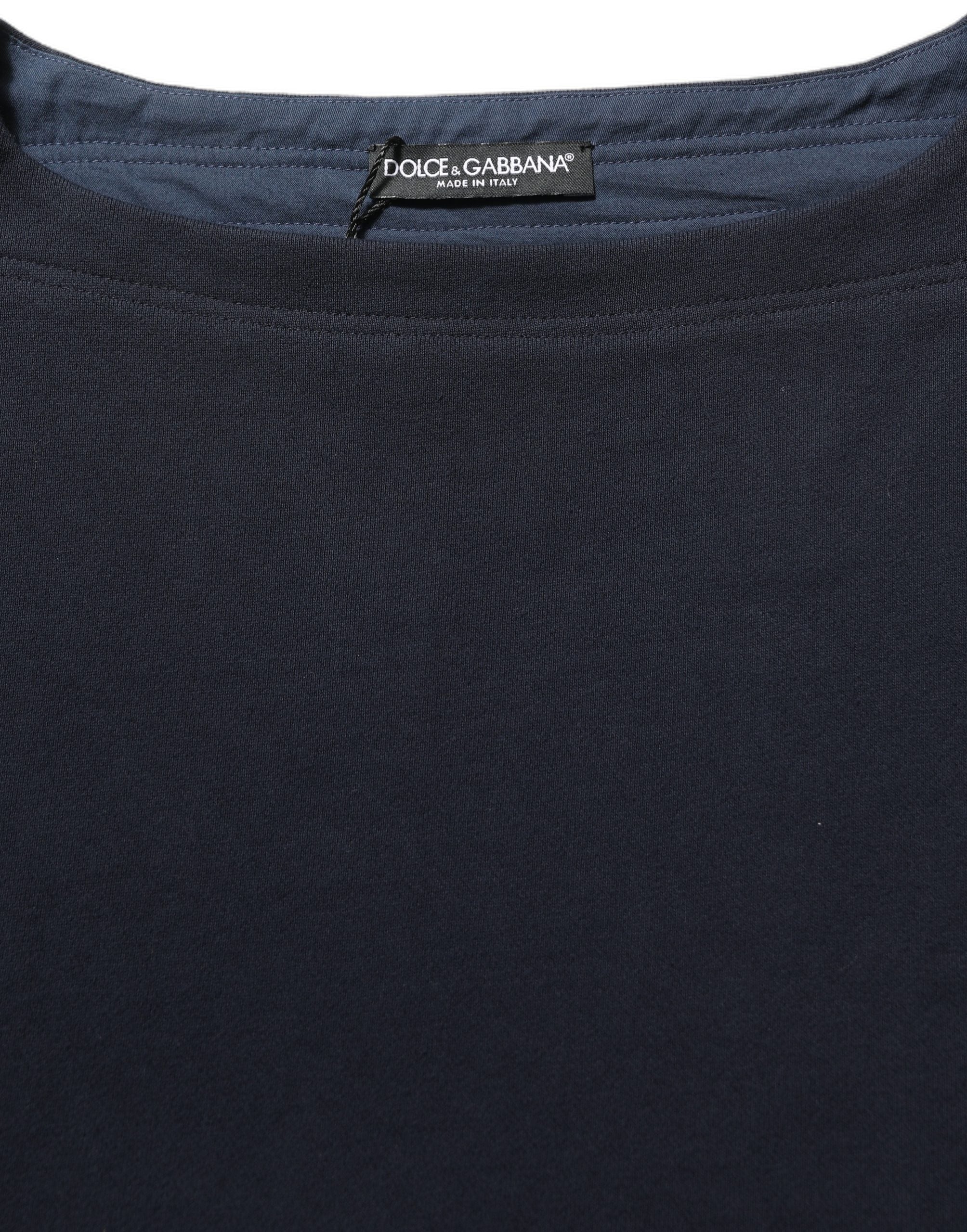 Dolce & Gabbana Dark Blue Logo Cotton Sweatshirt Sweater