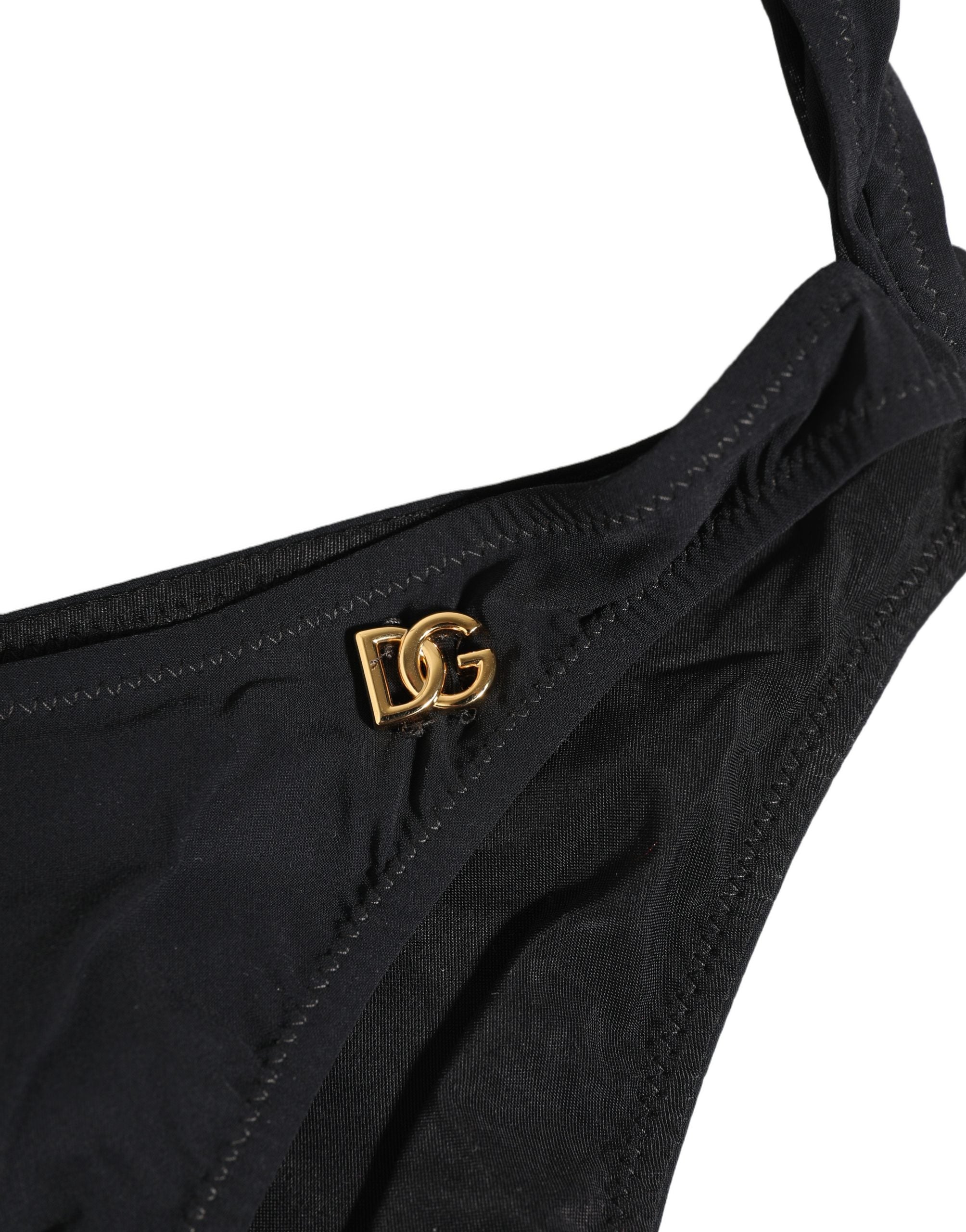 Dolce & Gabbana Black Cutout Logo One Piece Swimsuit Swimwear