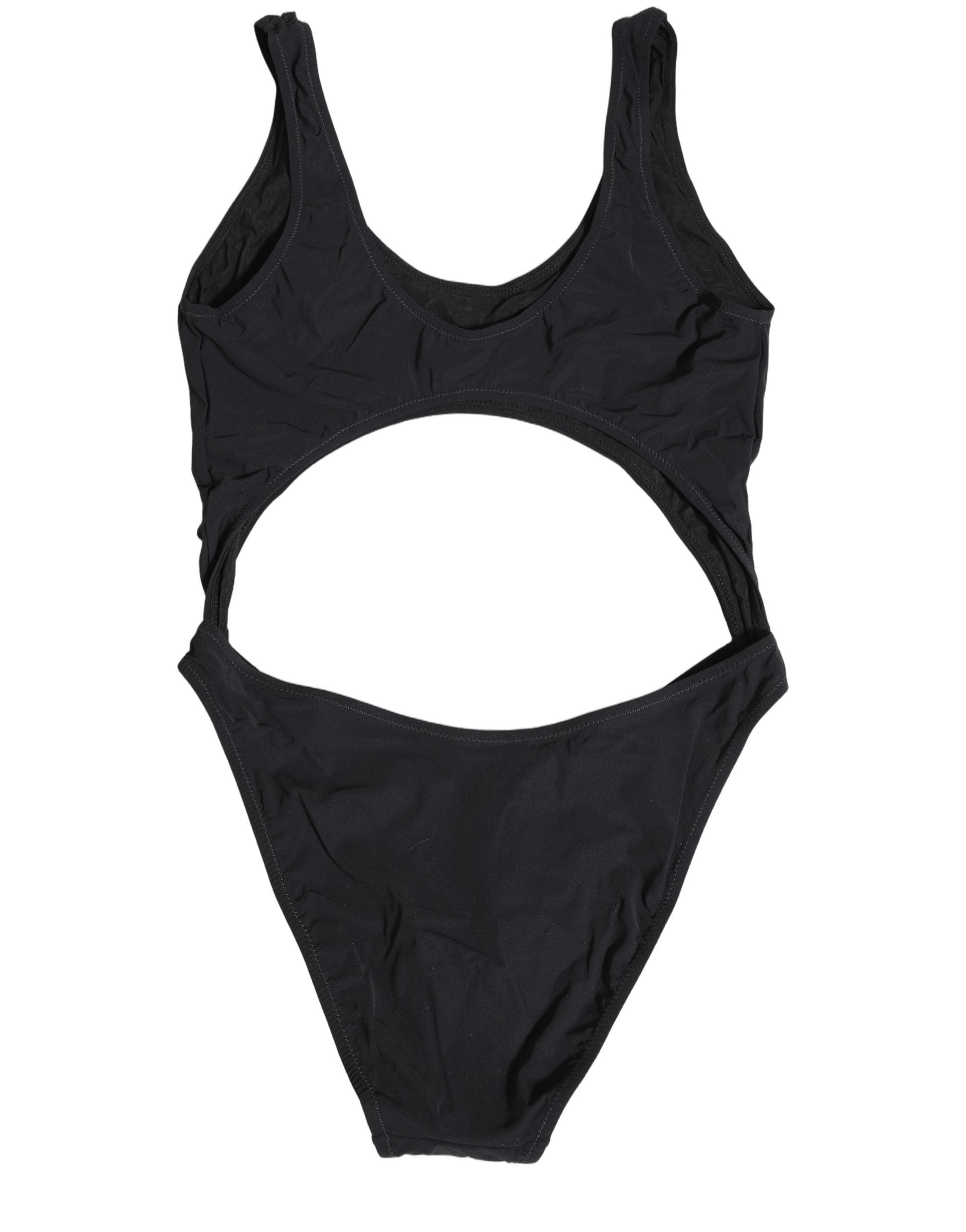 Dolce & Gabbana Black Cutout Logo One Piece Swimsuit Swimwear