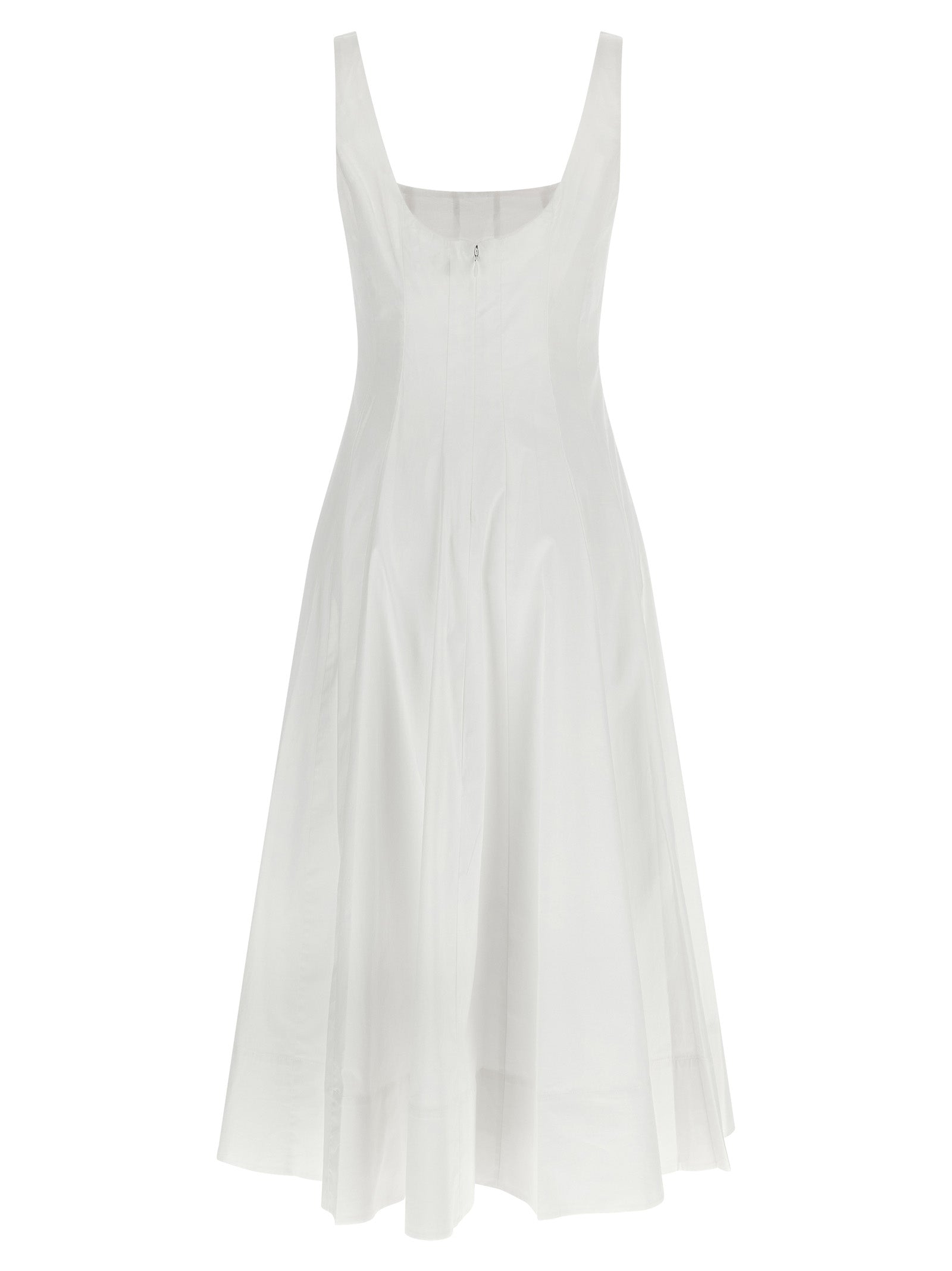 Staud White Cotton Midi Dress