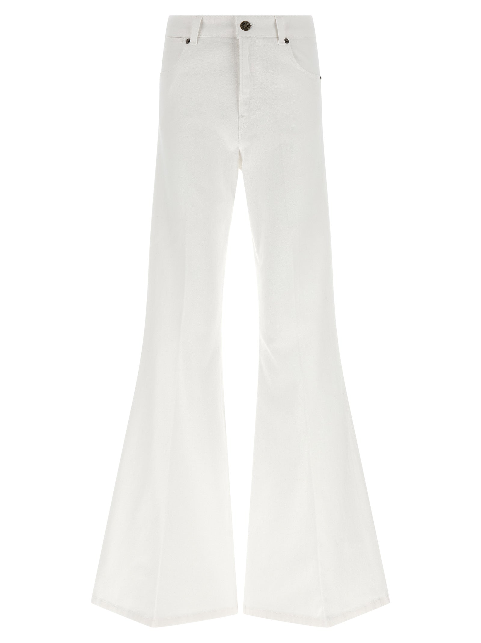 Twinset White Cotton Flared Jeans