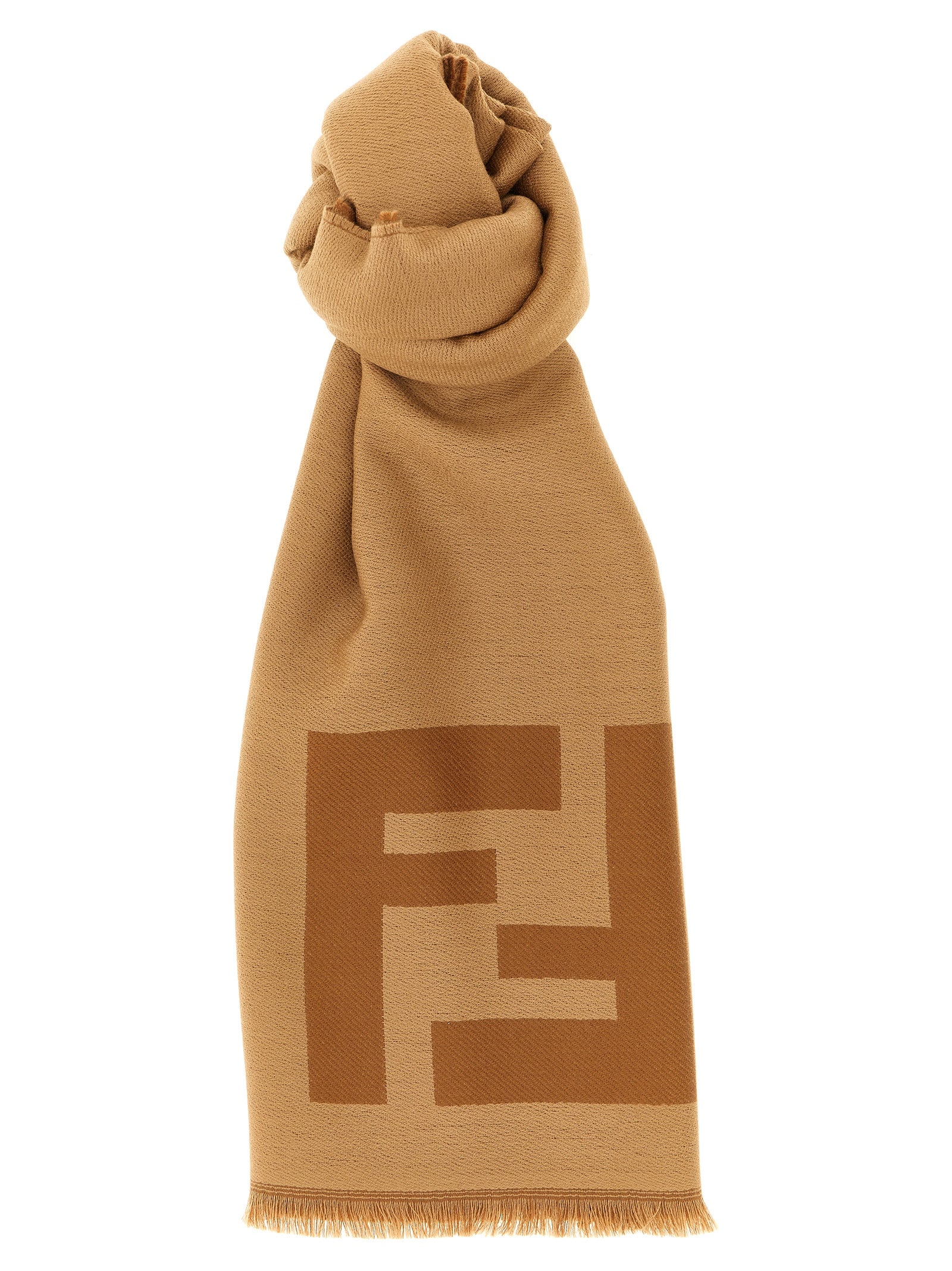 Fendi Brown Virgin Wool Foulard
