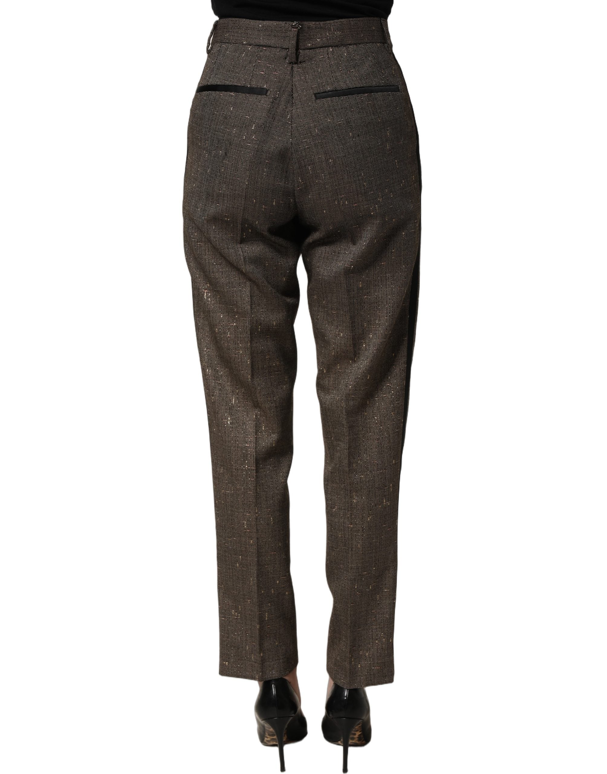 Dolce & Gabbana Dark Brown HighWaist Tapered Trouser Pants