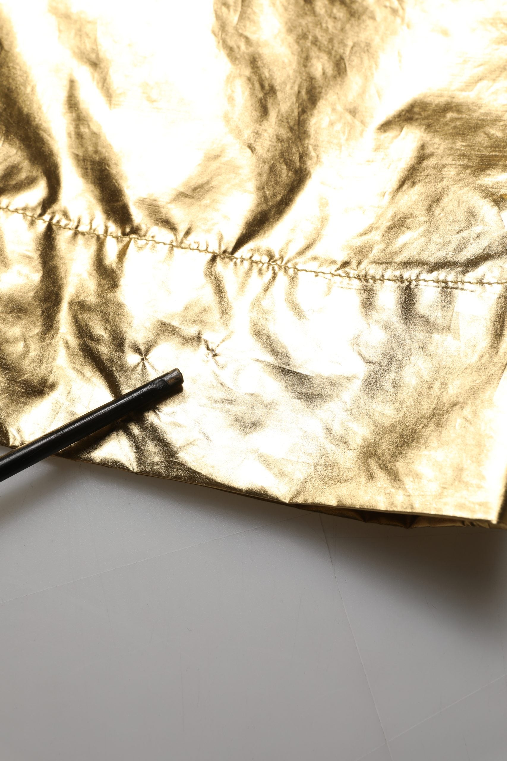 Dolce & Gabbana Metallic Gold High Waist Pleated Tapered Pants