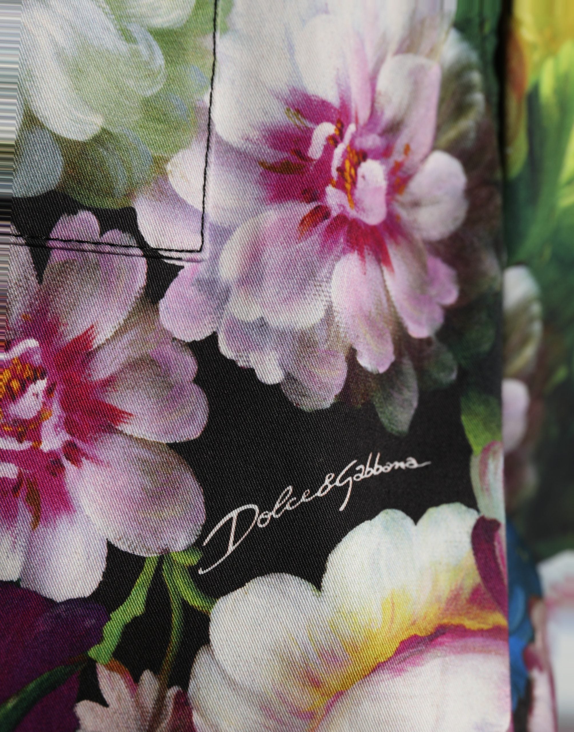 Dolce & Gabbana Multicolor Floral High Waist Wide Leg Pants