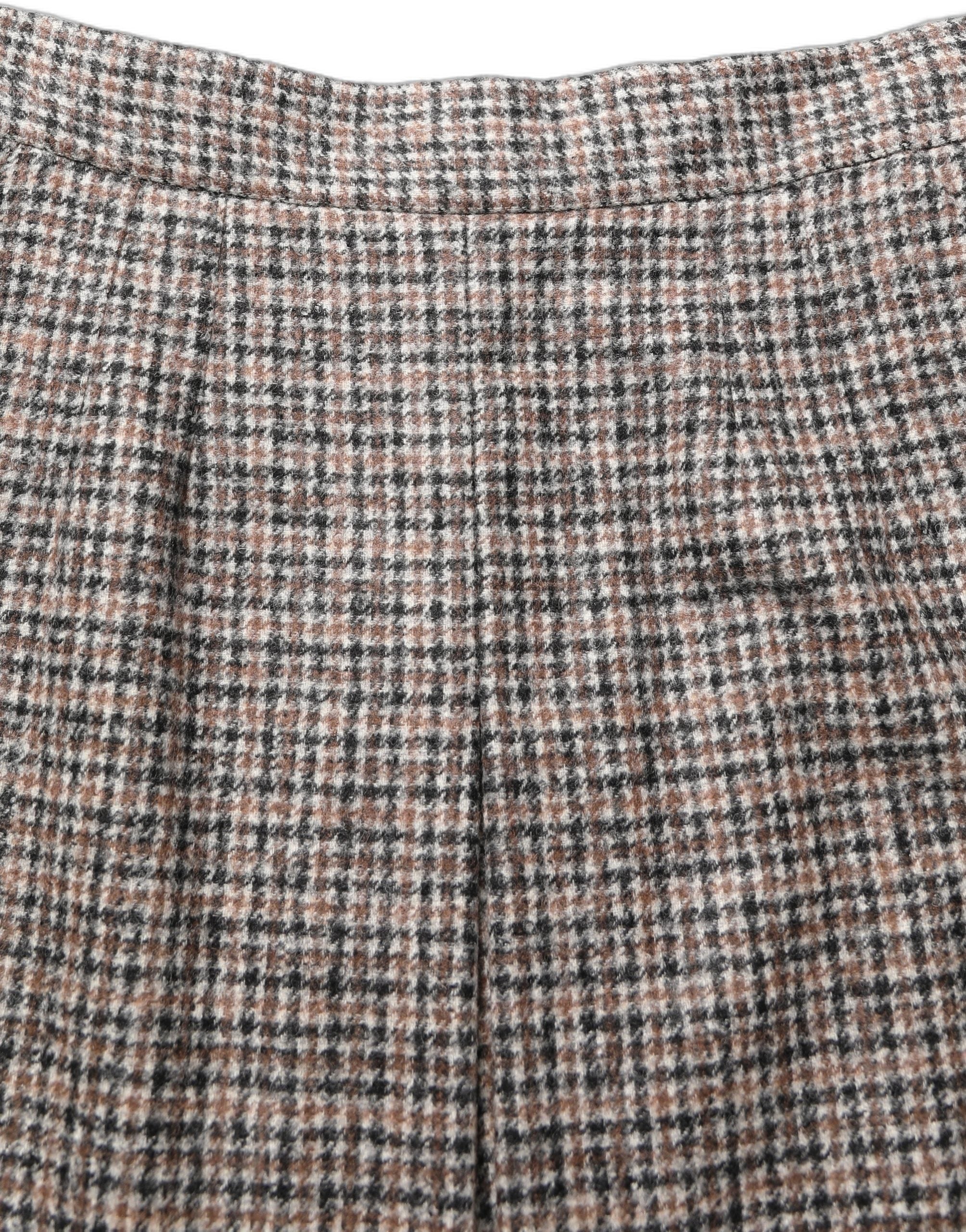 Dolce & Gabbana Brown Tweed High Waist A-line Mini Skirt