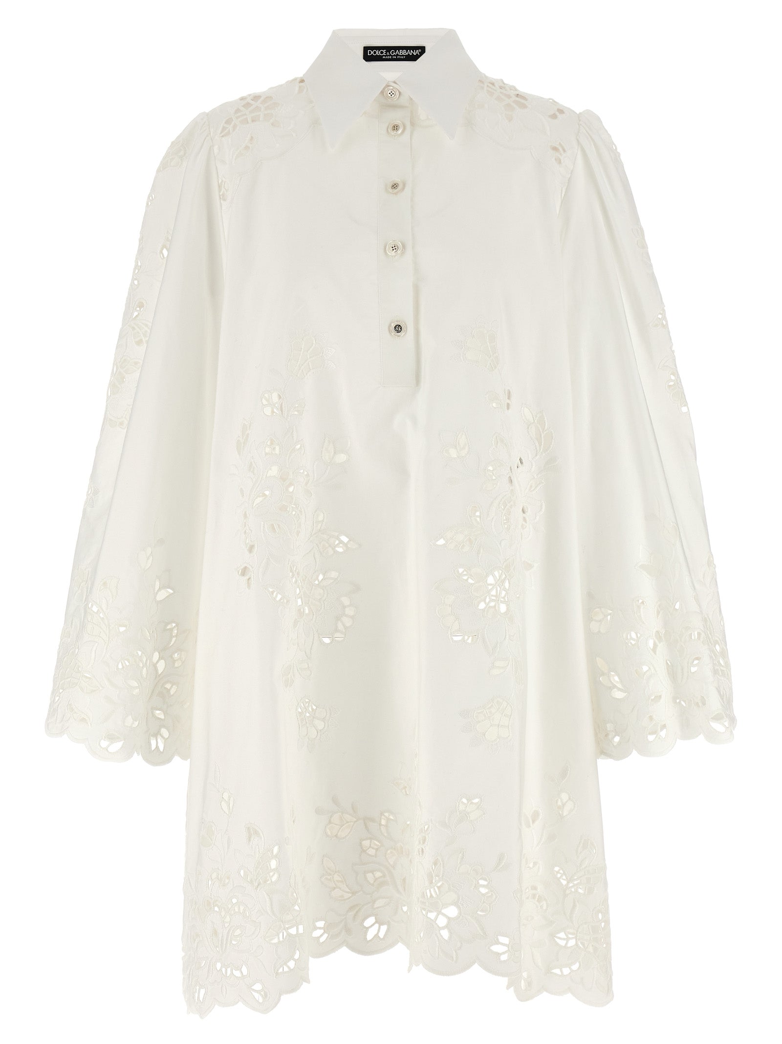 Dolce & Gabbana White Cotton Short Dress