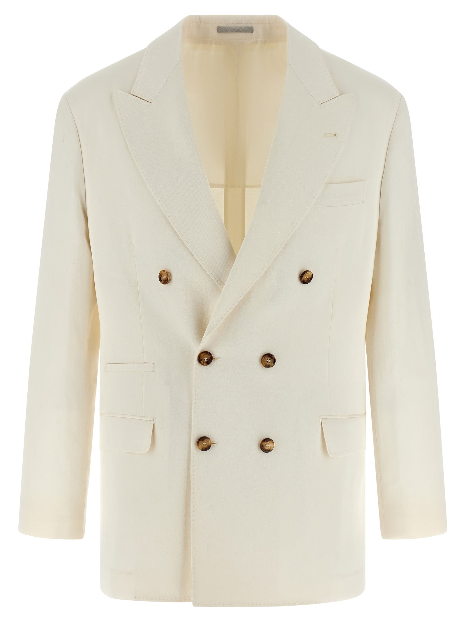 Brunello Cucinelli White Silk Blazer