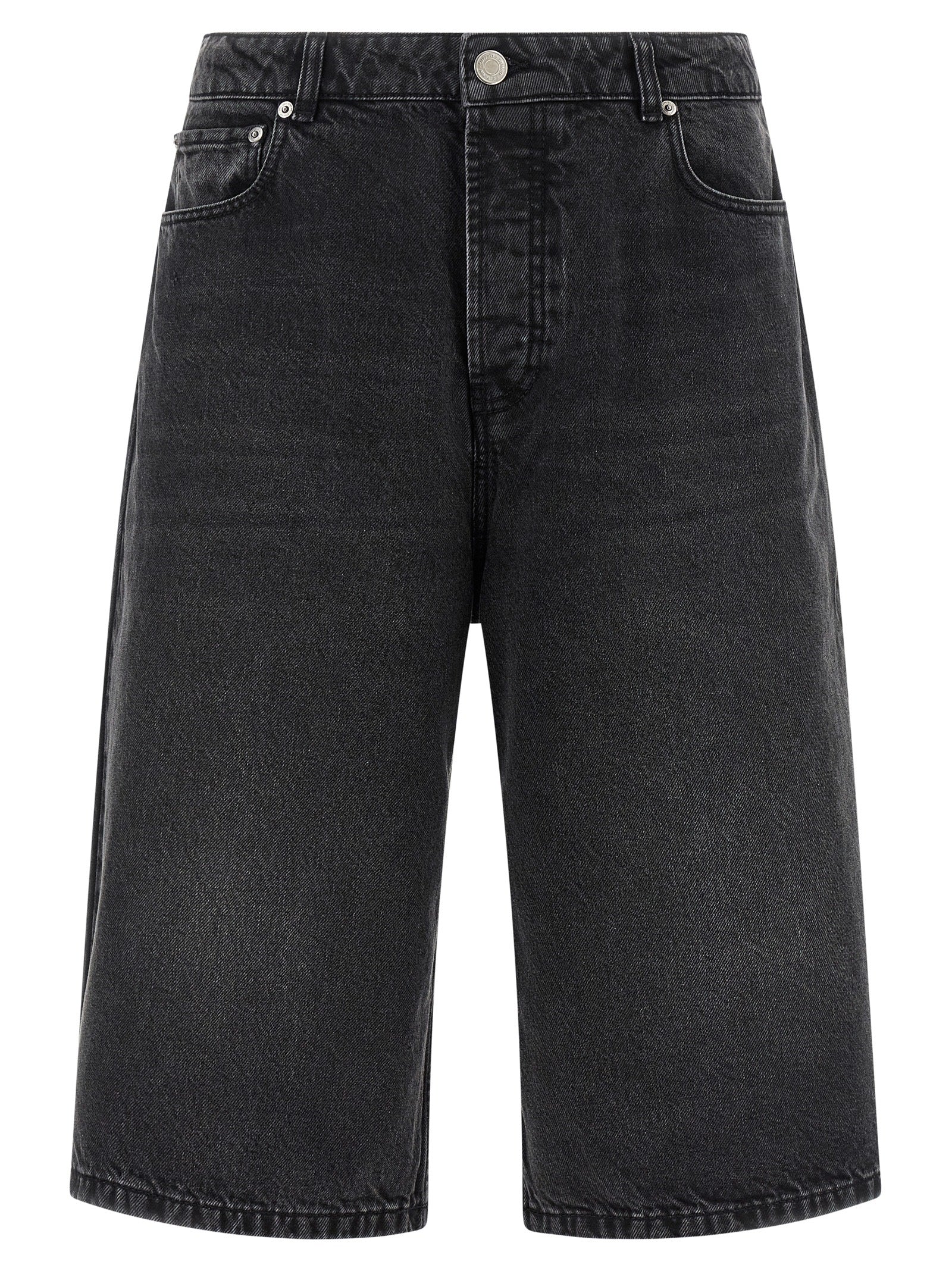 Ami Paris Black Cotton Bermuda Shorts