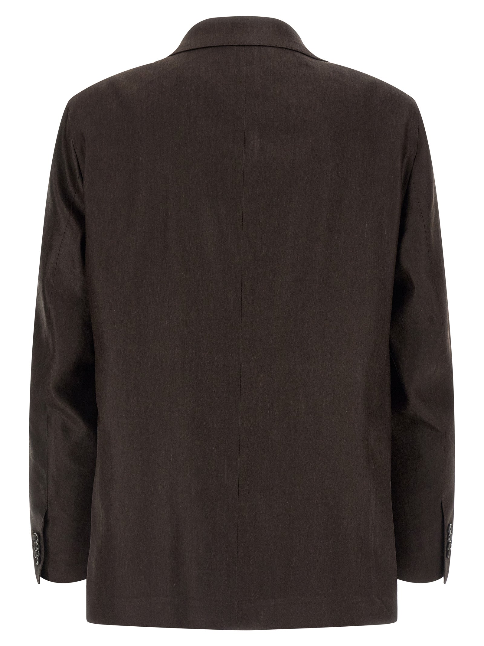 Tagliatore Brown Linen Two-Piece Suit