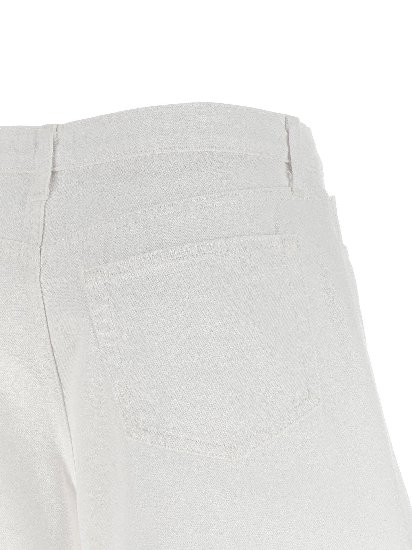 L'Agence White Cotton Bermuda Shorts