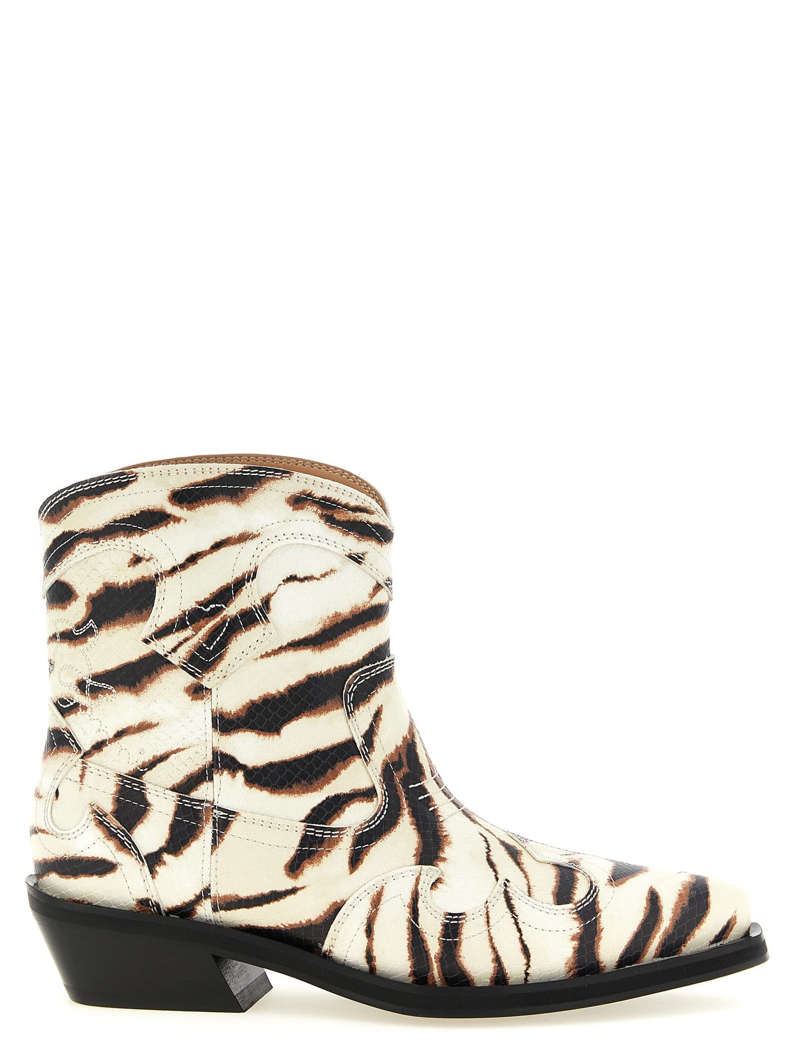 Ganni Beige Polyester Chelsea Boots