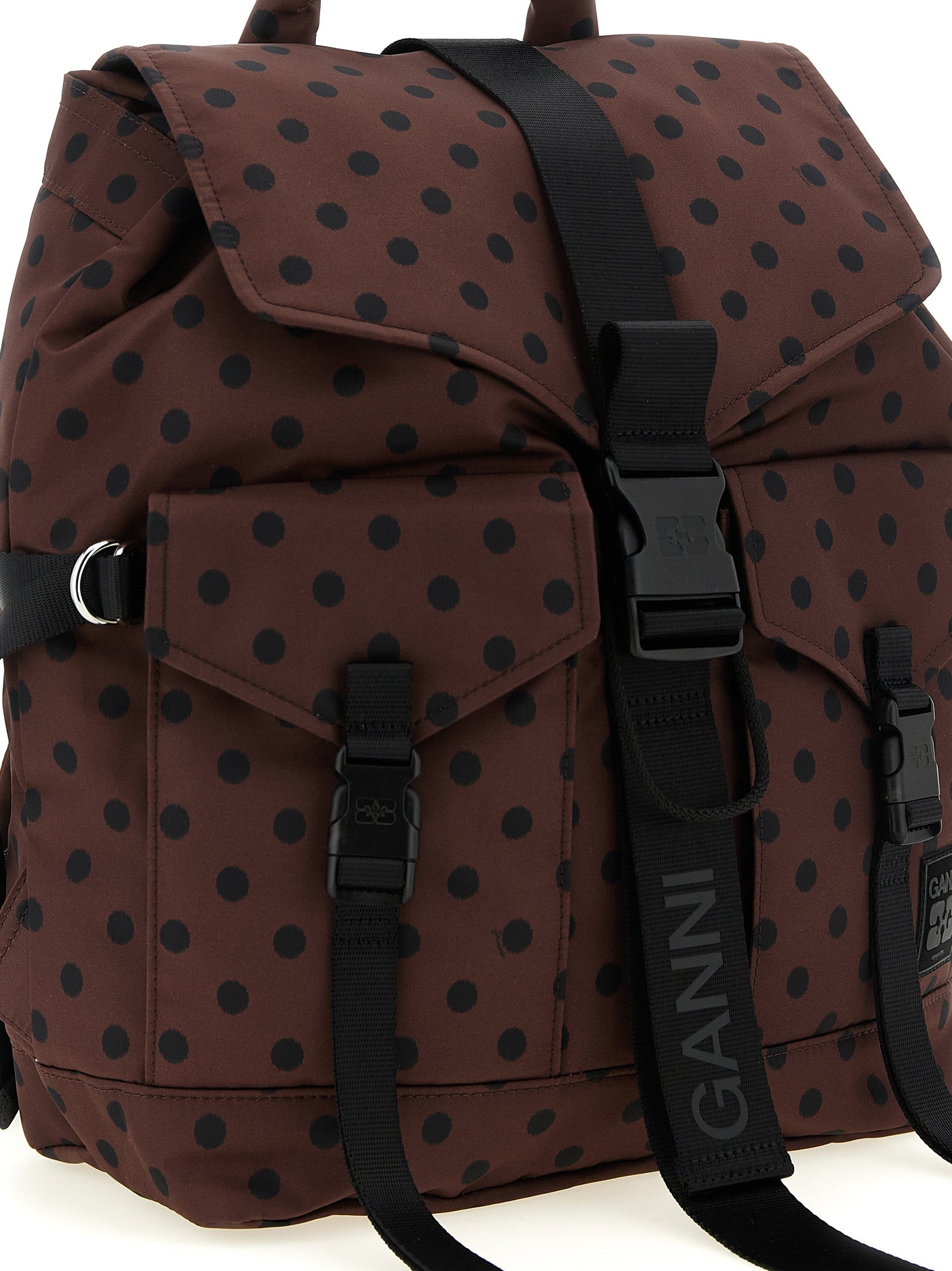 Ganni Brown Recycled Polyamide Backpack