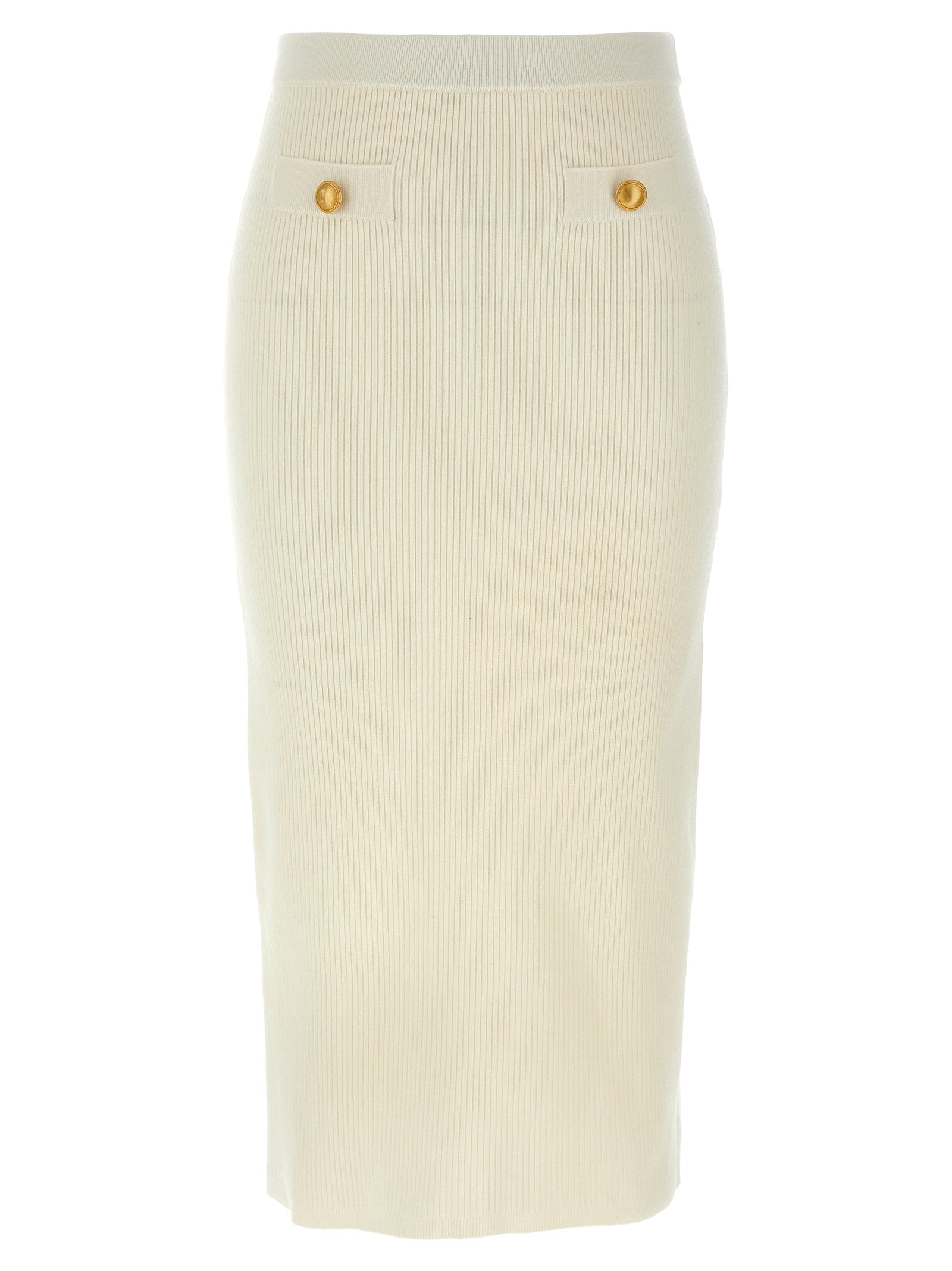 Alessandra Rich White Wool Midi Skirt