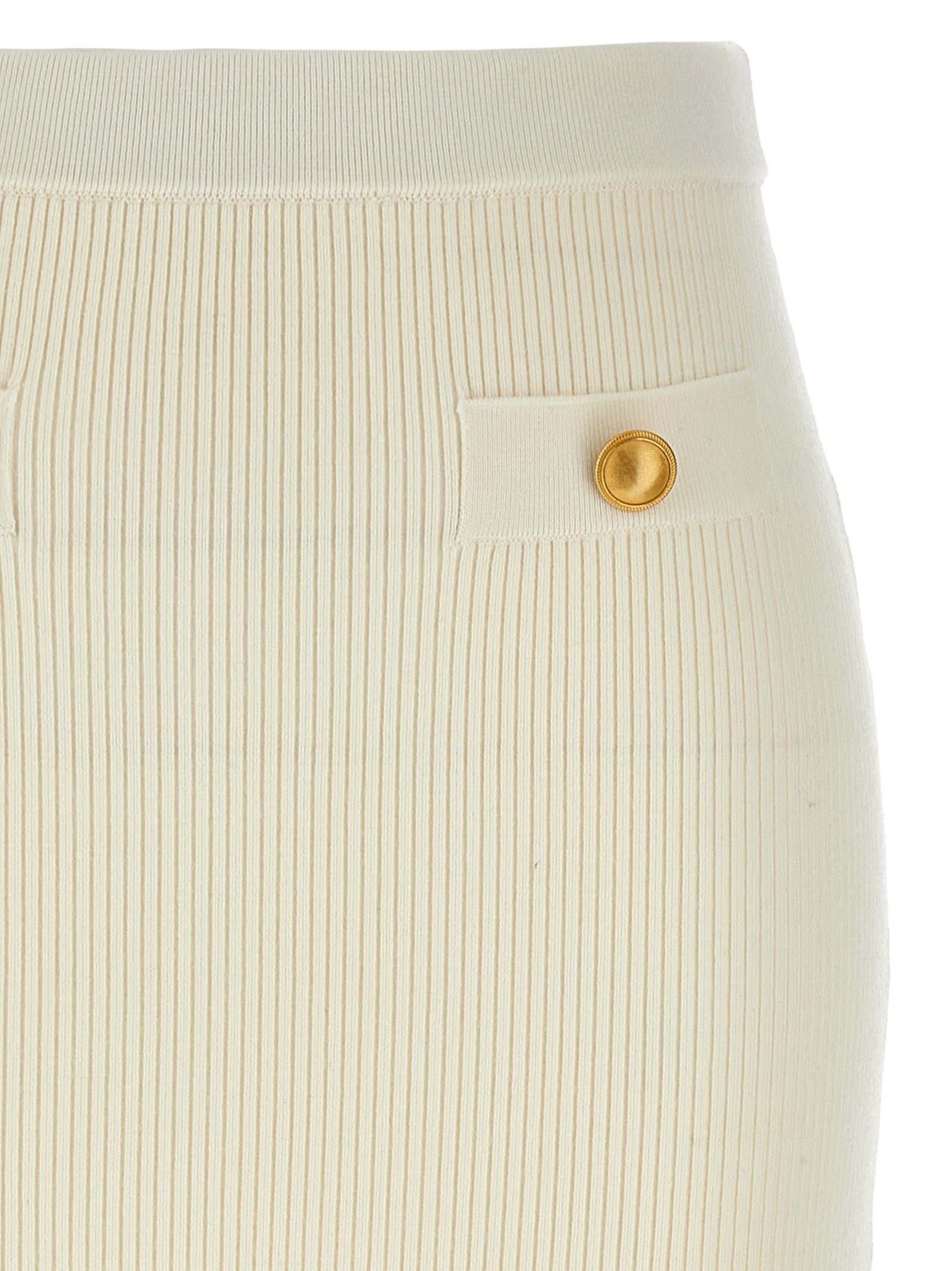 Alessandra Rich White Wool Midi Skirt