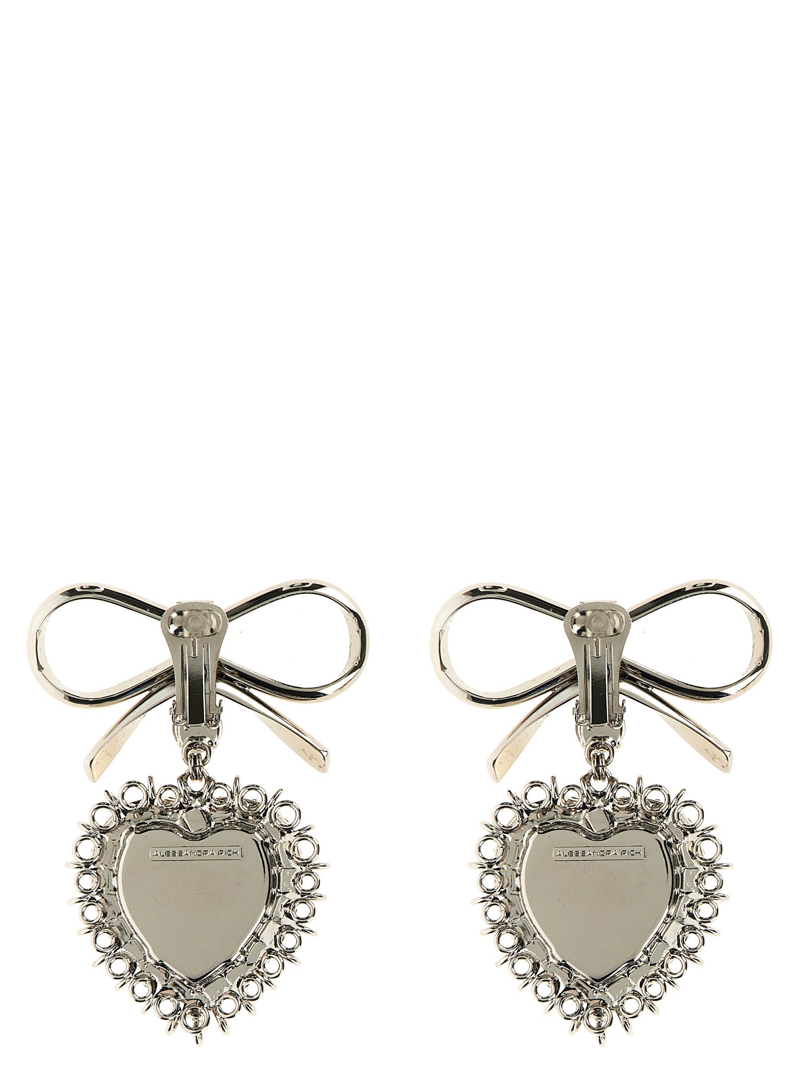 Alessandra Rich Silver Glass Earrings