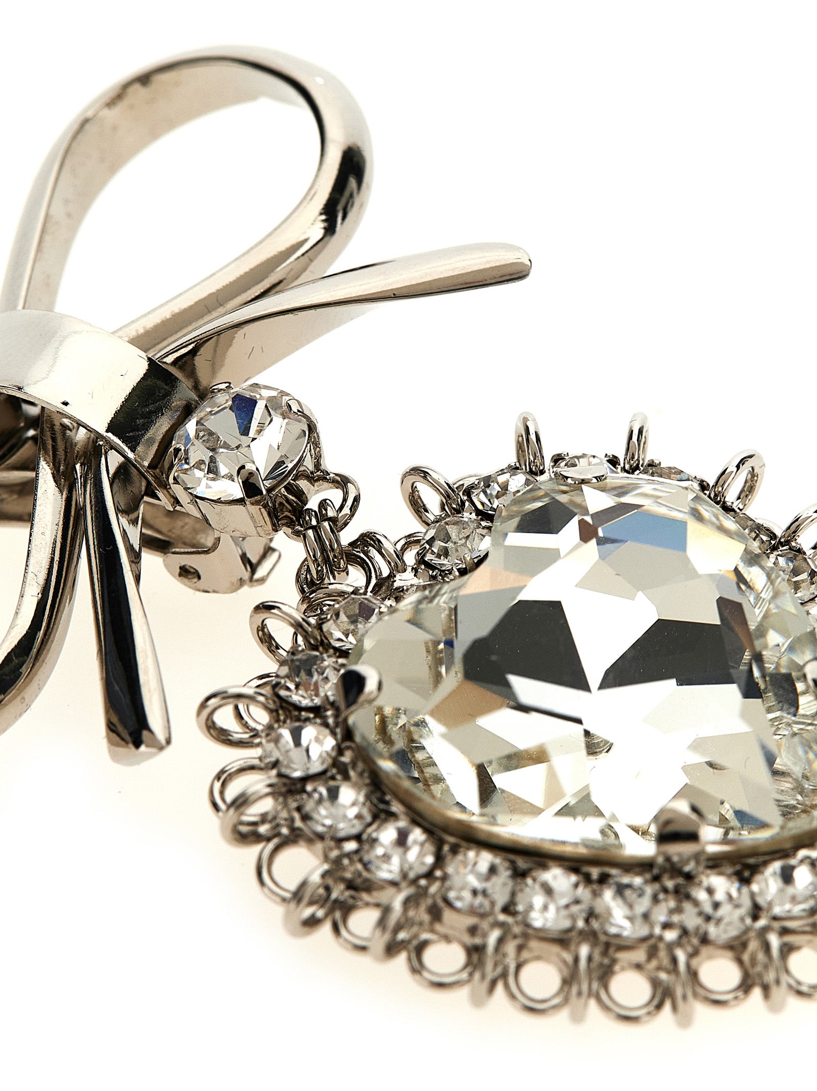 Alessandra Rich Silver Glass Earrings
