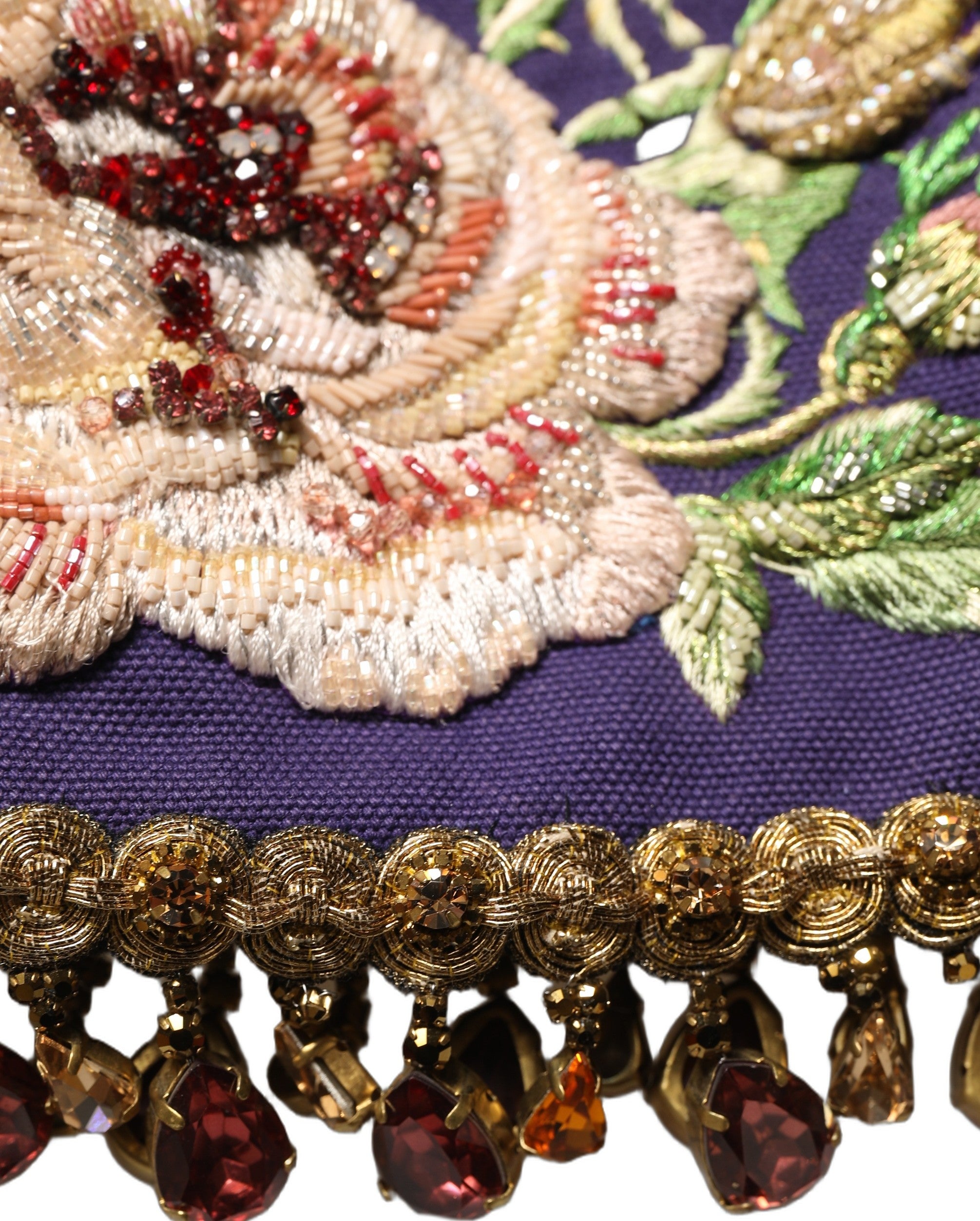 Dolce & Gabbana Purple Floral Embellsihed MidWaist Mini Skirt