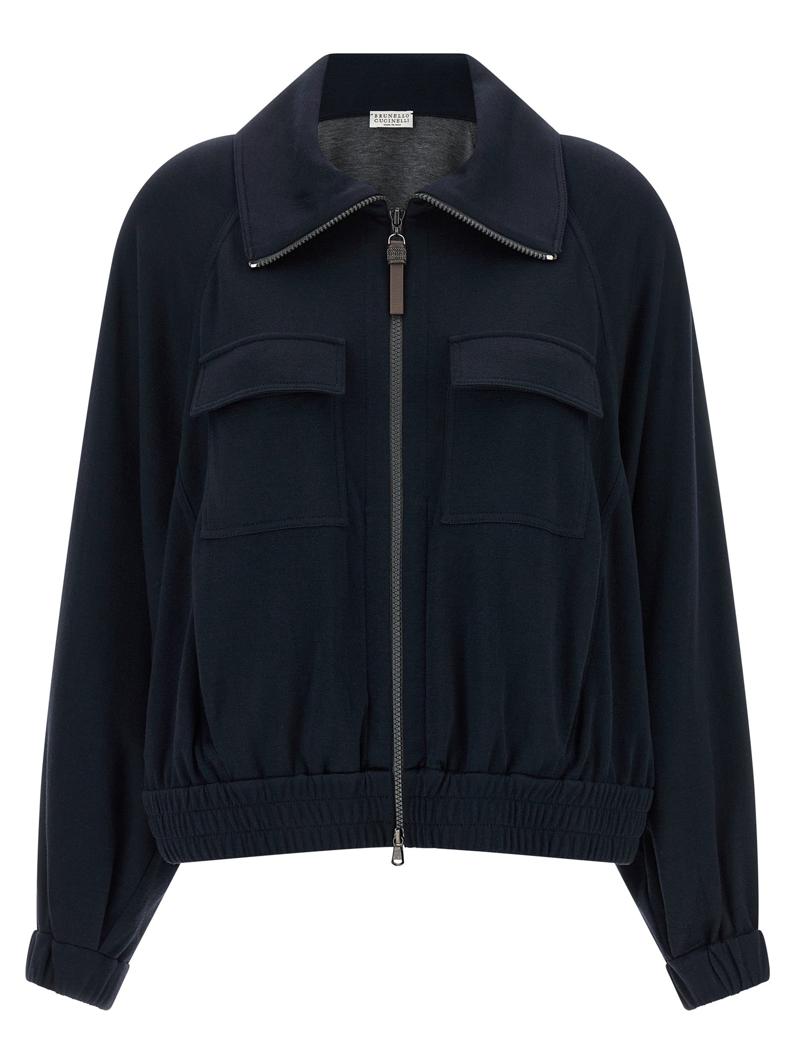 Brunello Cucinelli Blue Cotton Bomber