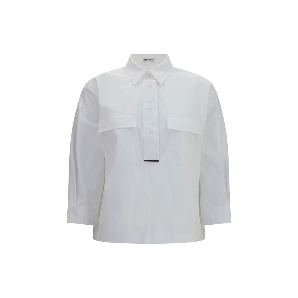 Brunello Cucinelli White Cotton Dress Shirt