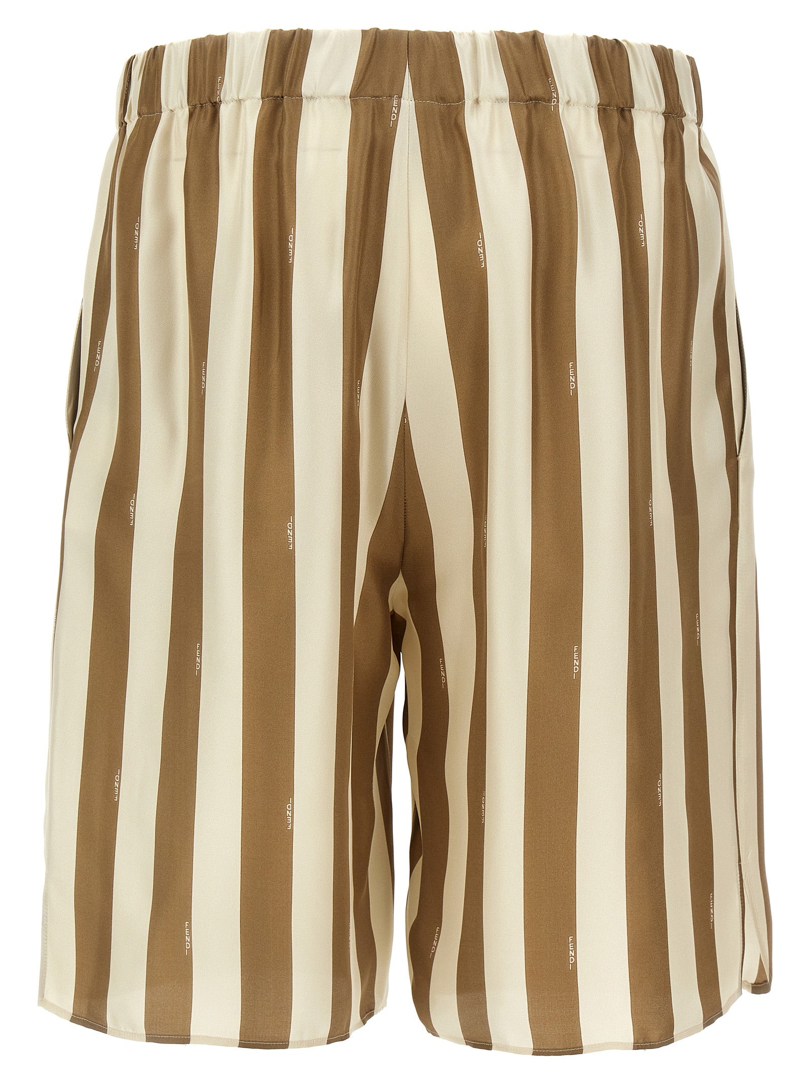 Fendi Beige Silk Bermuda Shorts