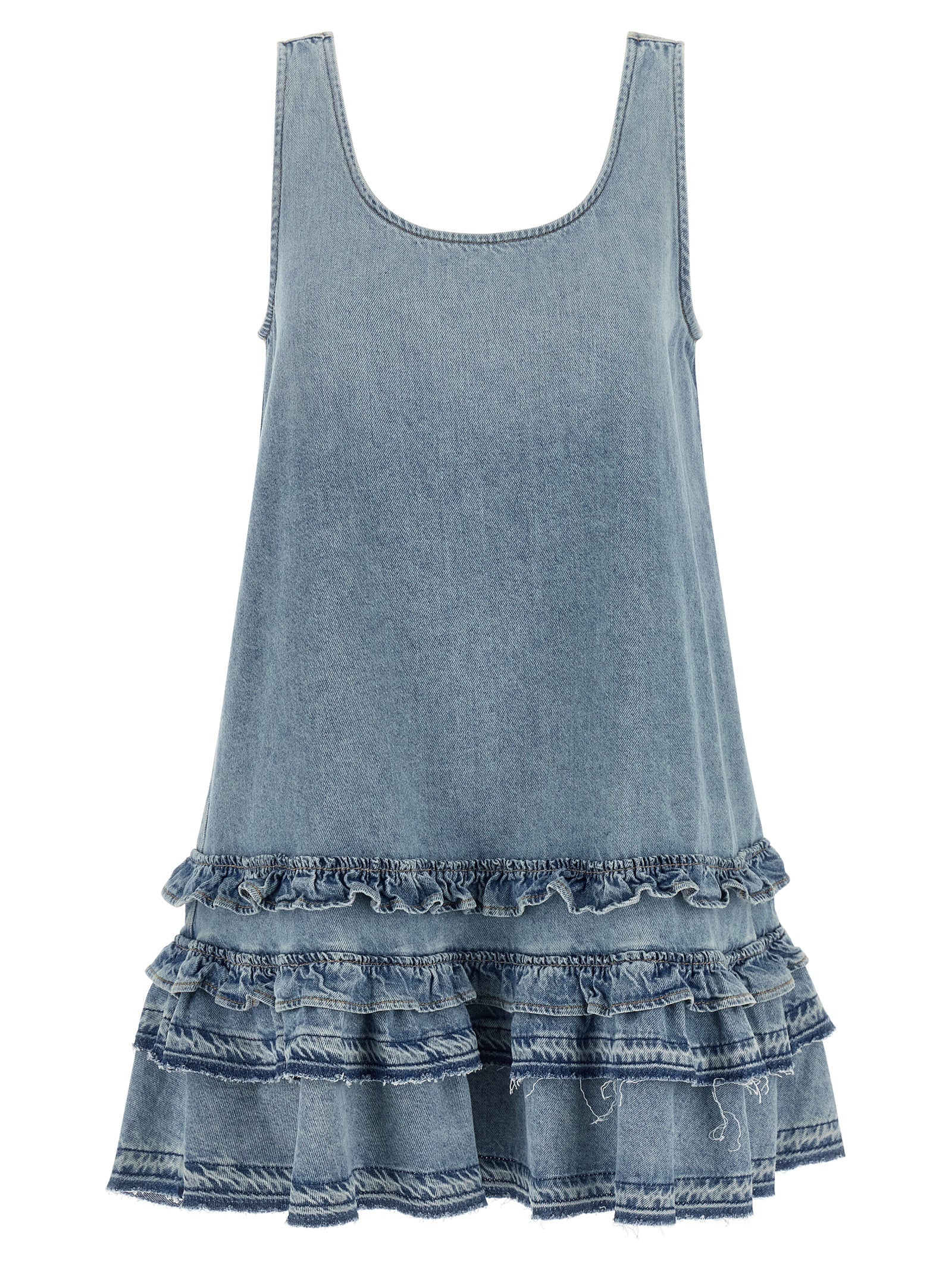 Ganni Blue Organic Cotton Short Dress