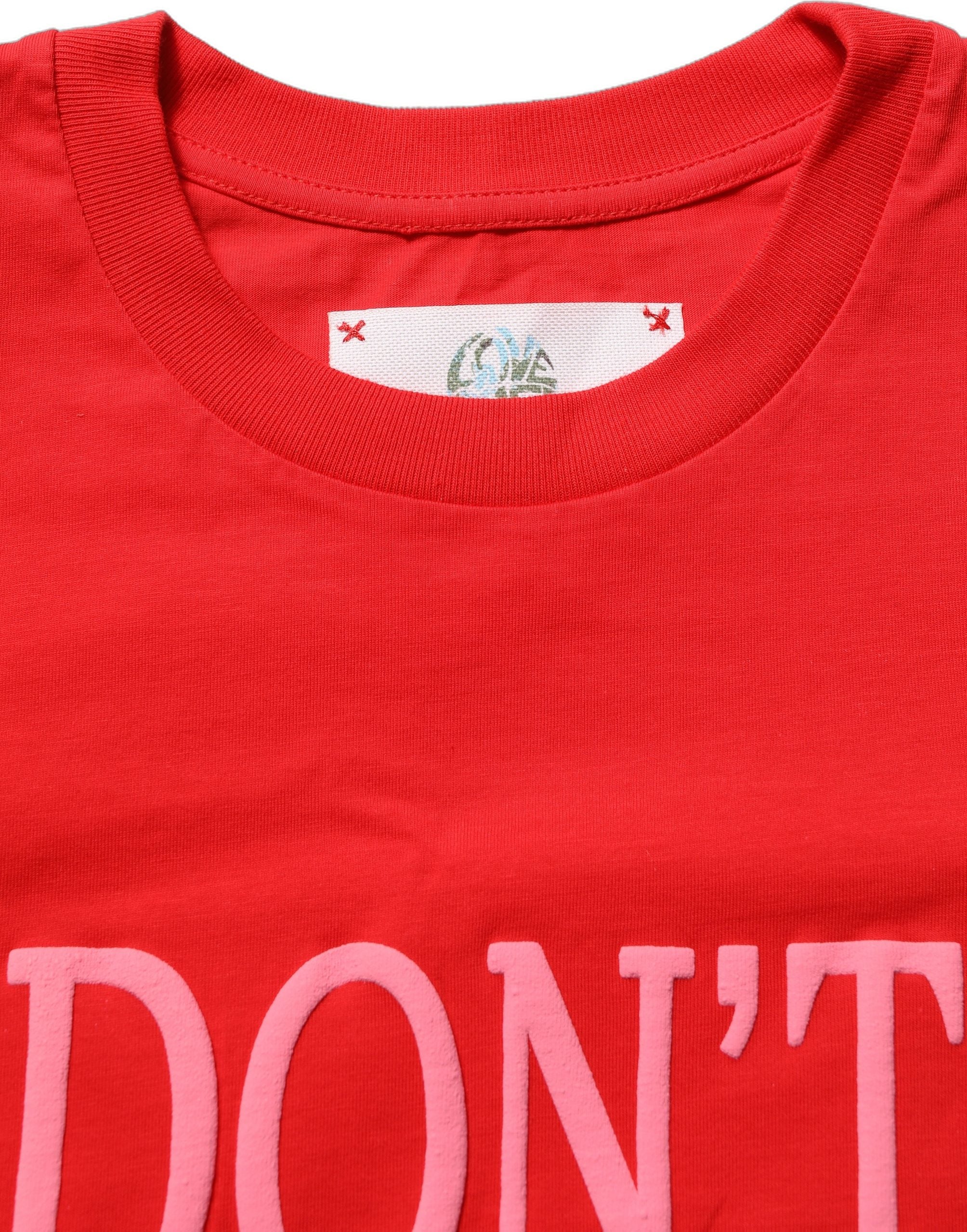 Dolce & Gabbana Red Graphic Cotton Jersey Crew Neck T-shirt