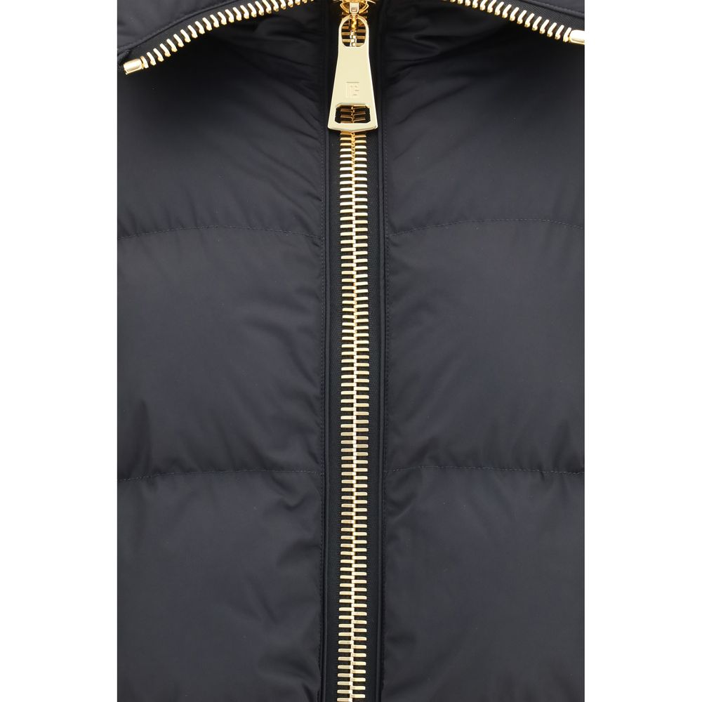 Balmain Black Viscose Full-Length Jacket