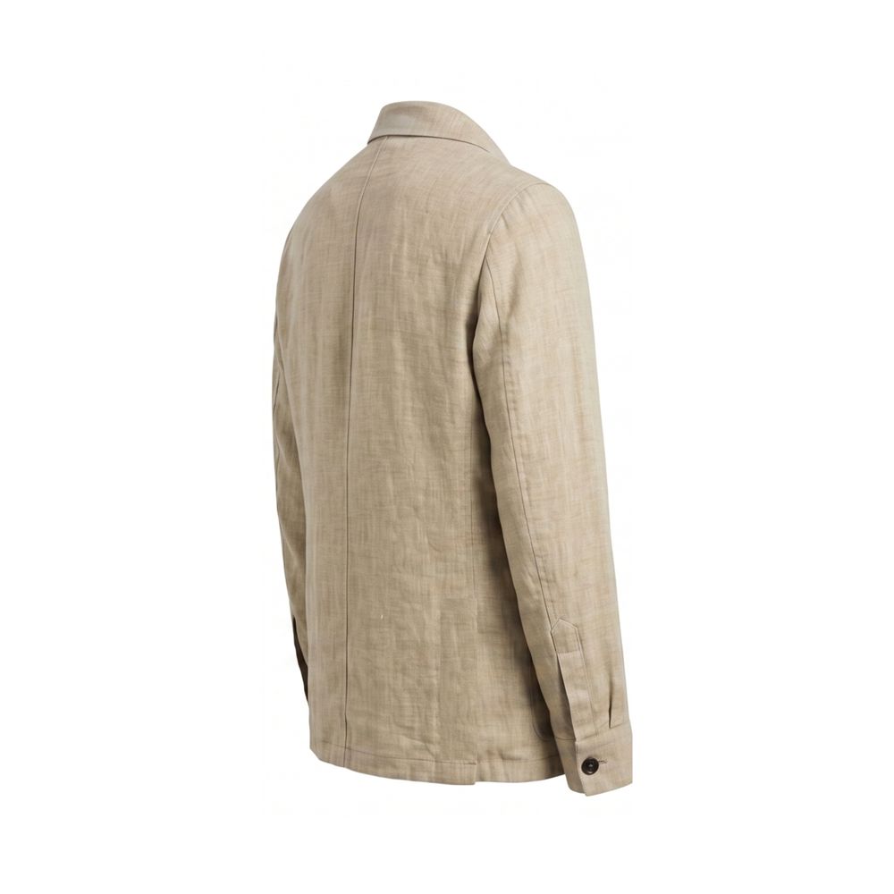 Malo Beige Linen Men Jacket