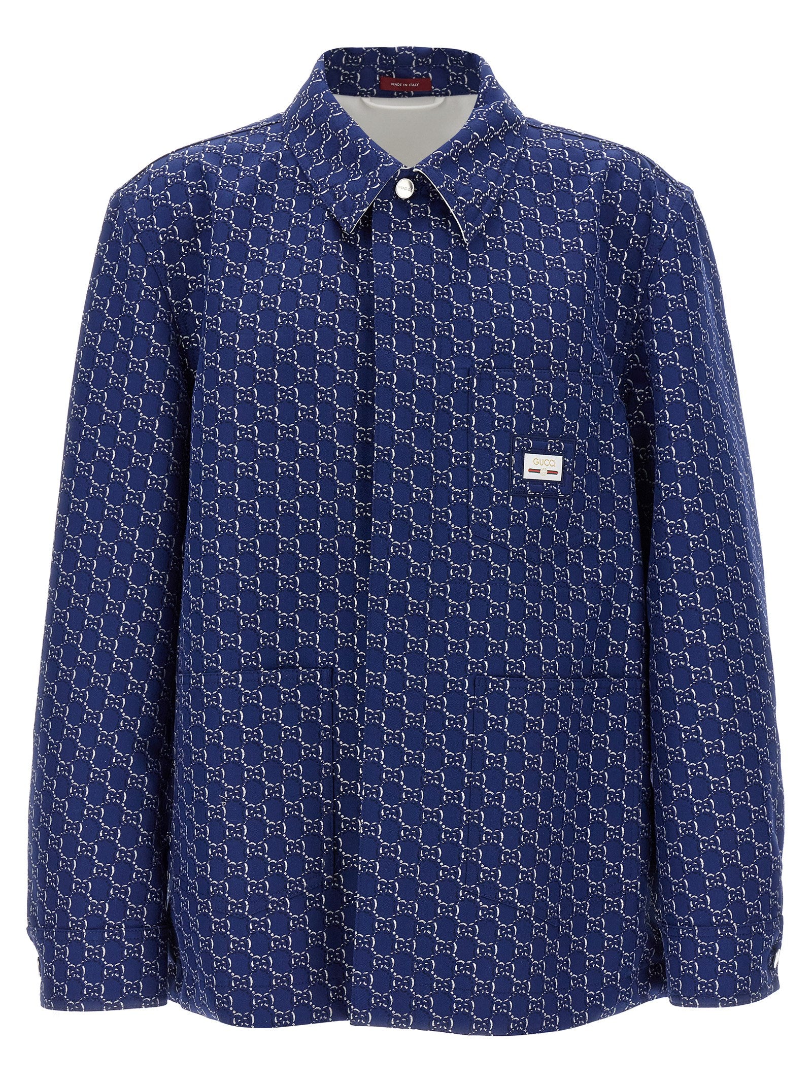 Gucci Blue Cotton Biker Jacket