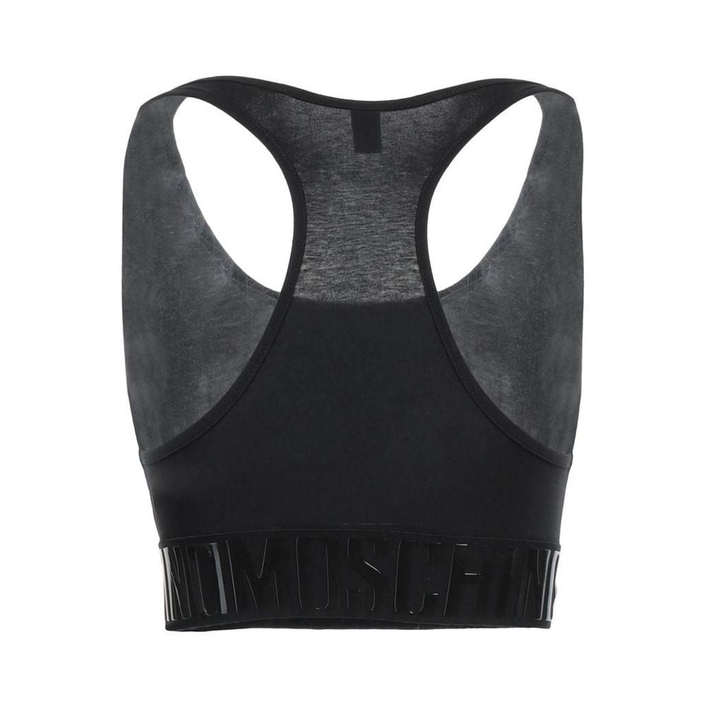 Moschino Black Cotton Sport Bra