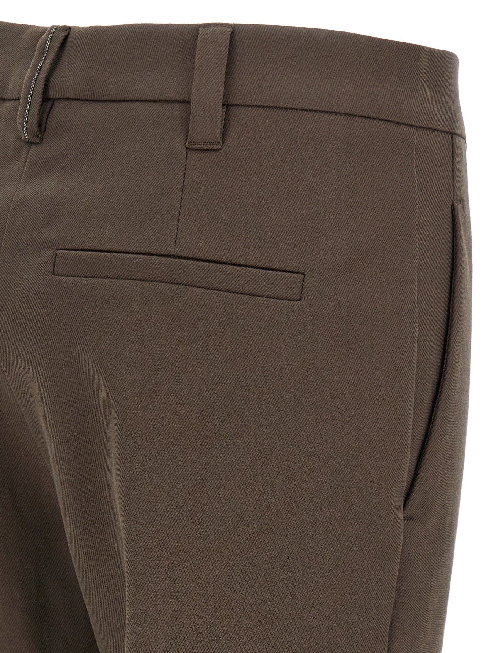 Brunello Cucinelli Brown Cotton Casual Pants