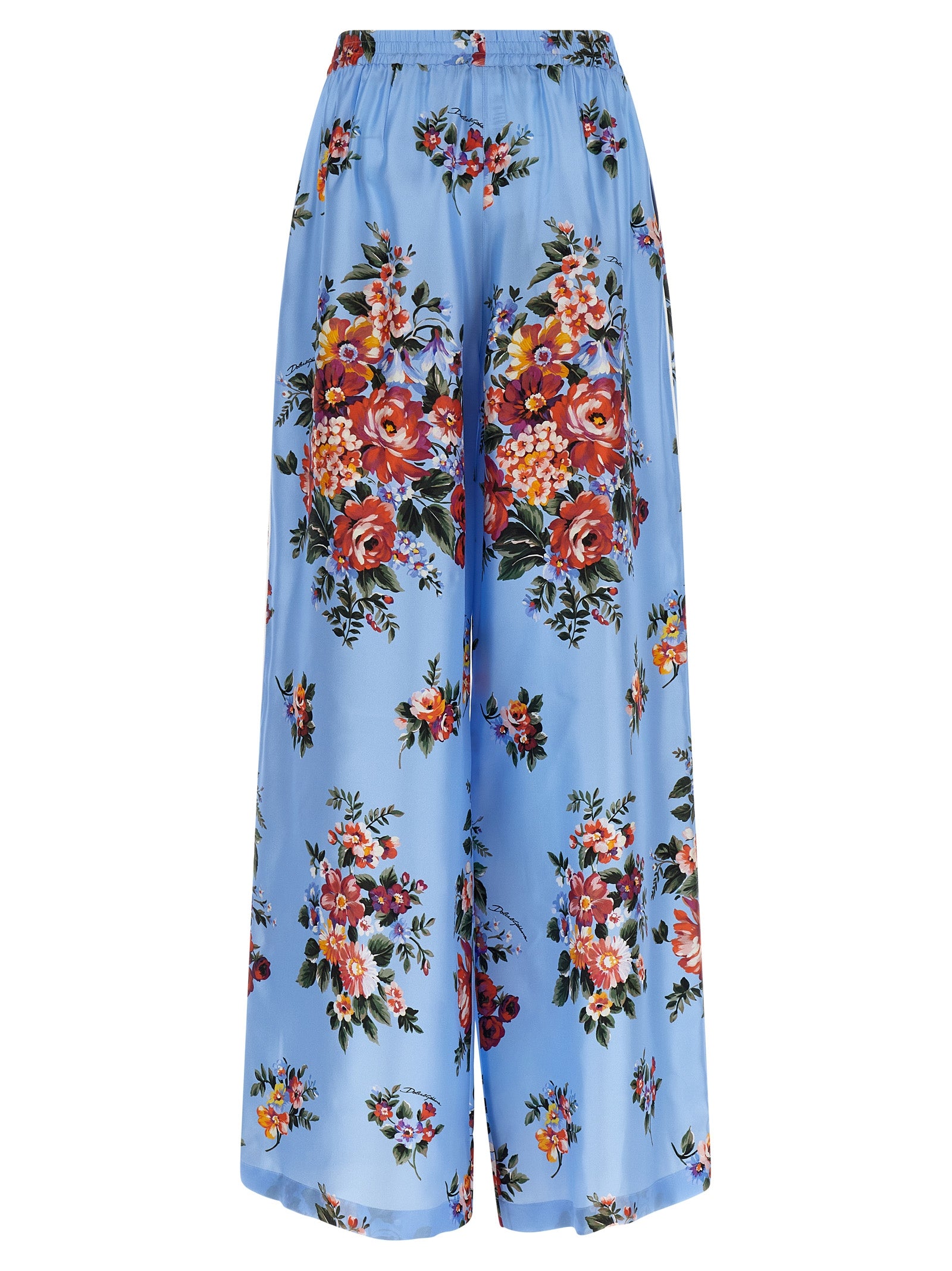 Dolce & Gabbana Blue Silk Casual Pants