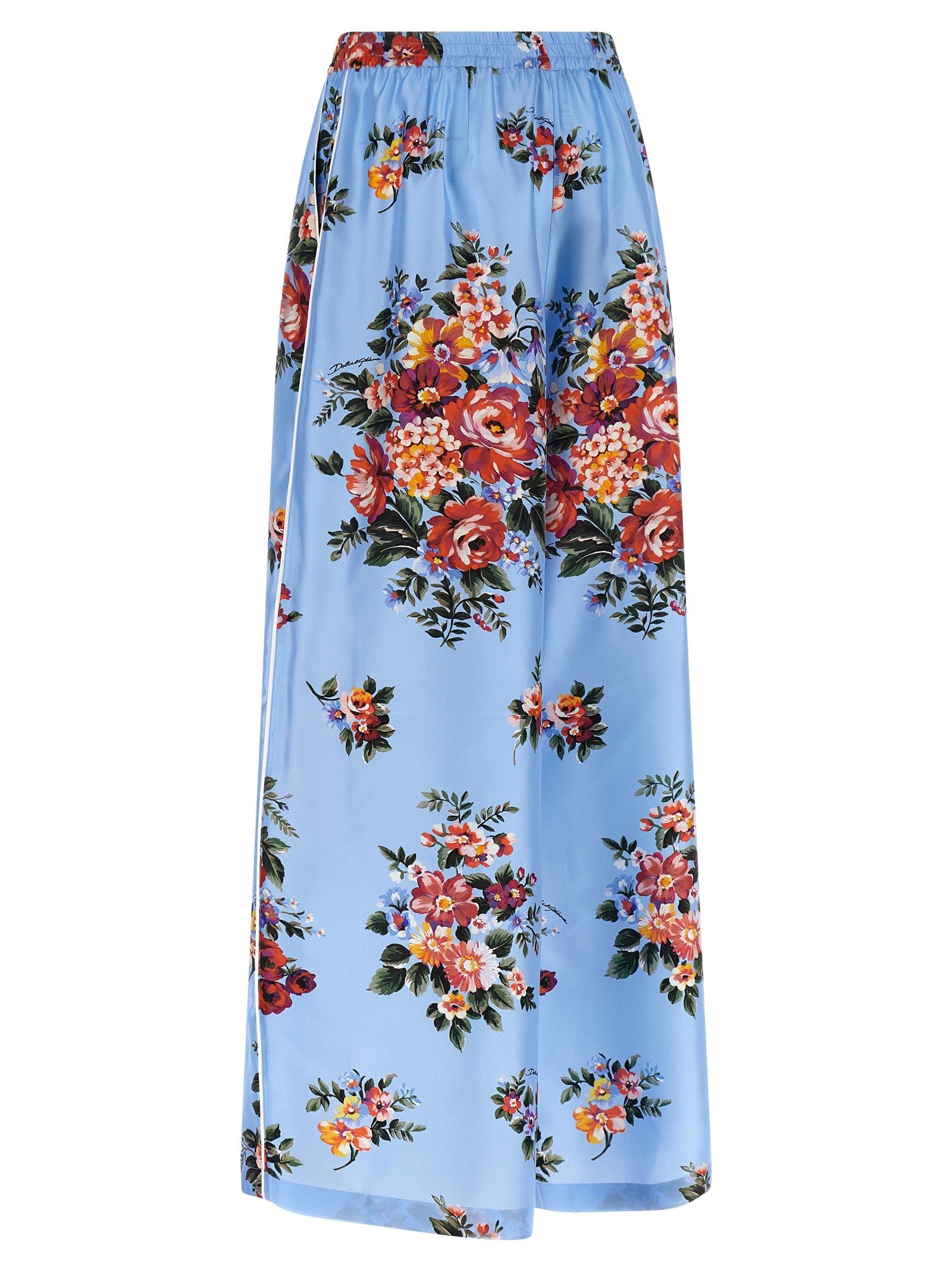 Dolce & Gabbana Blue Silk Casual Pants
