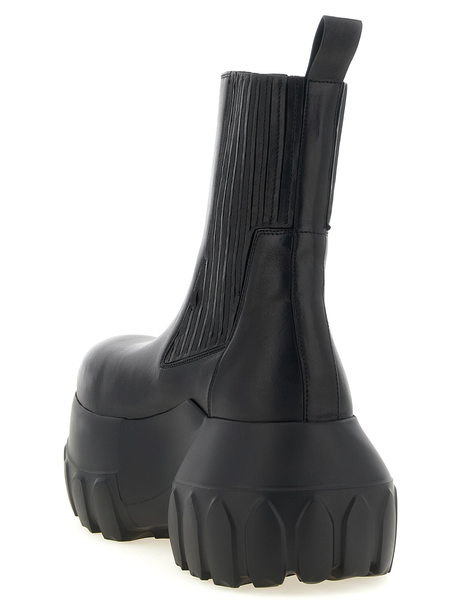 Rick Owens Black Ramie Ankle Boots