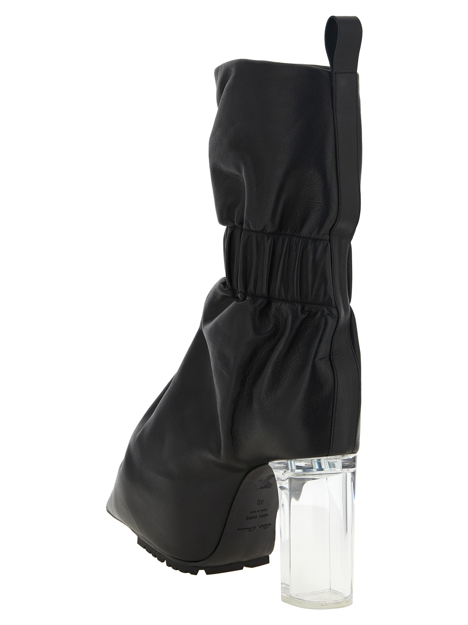 Rick Owens Black Calfskin Ankle Boots