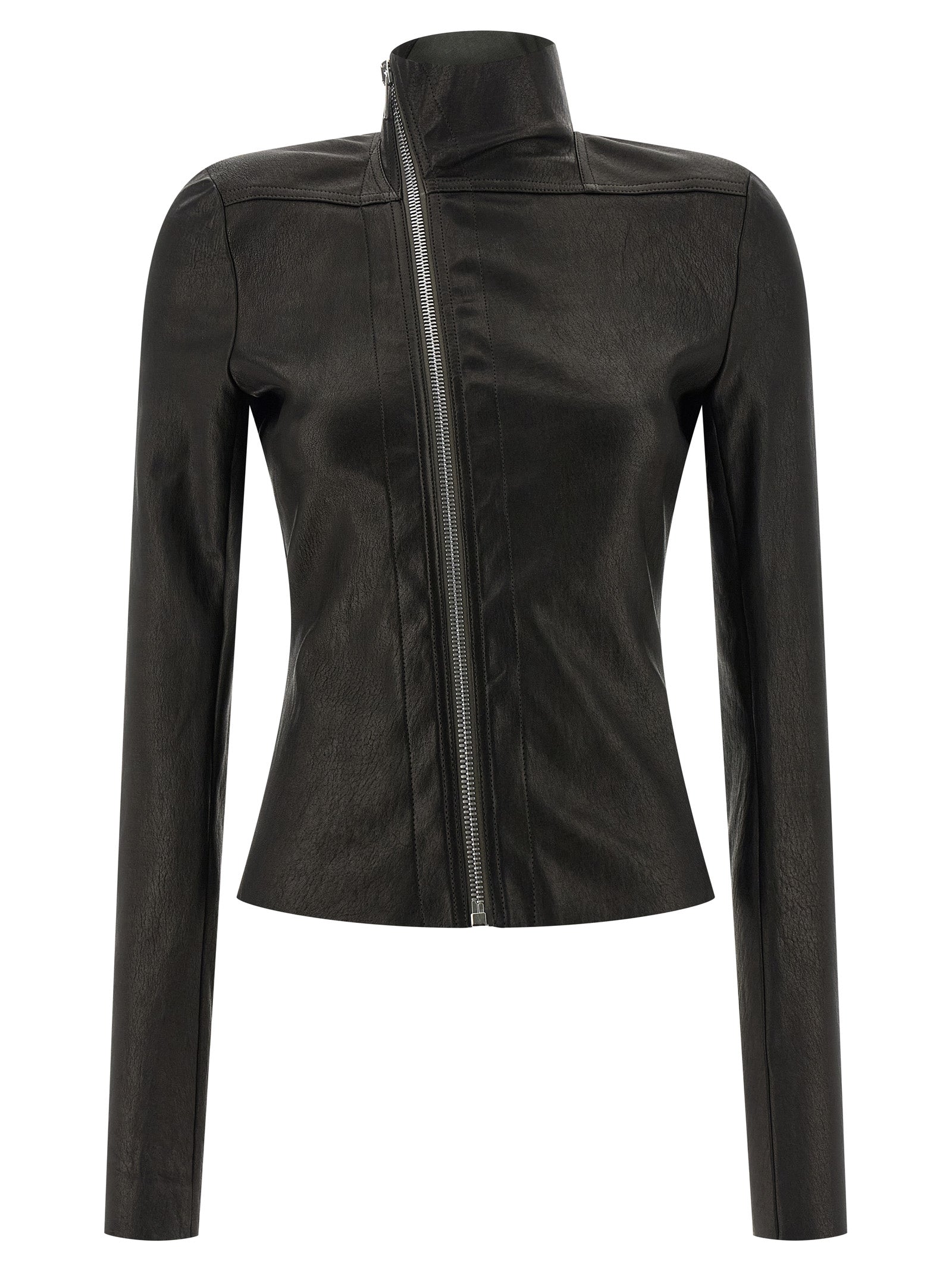 Rick Owens Black Lamb Leather Leather Jacket