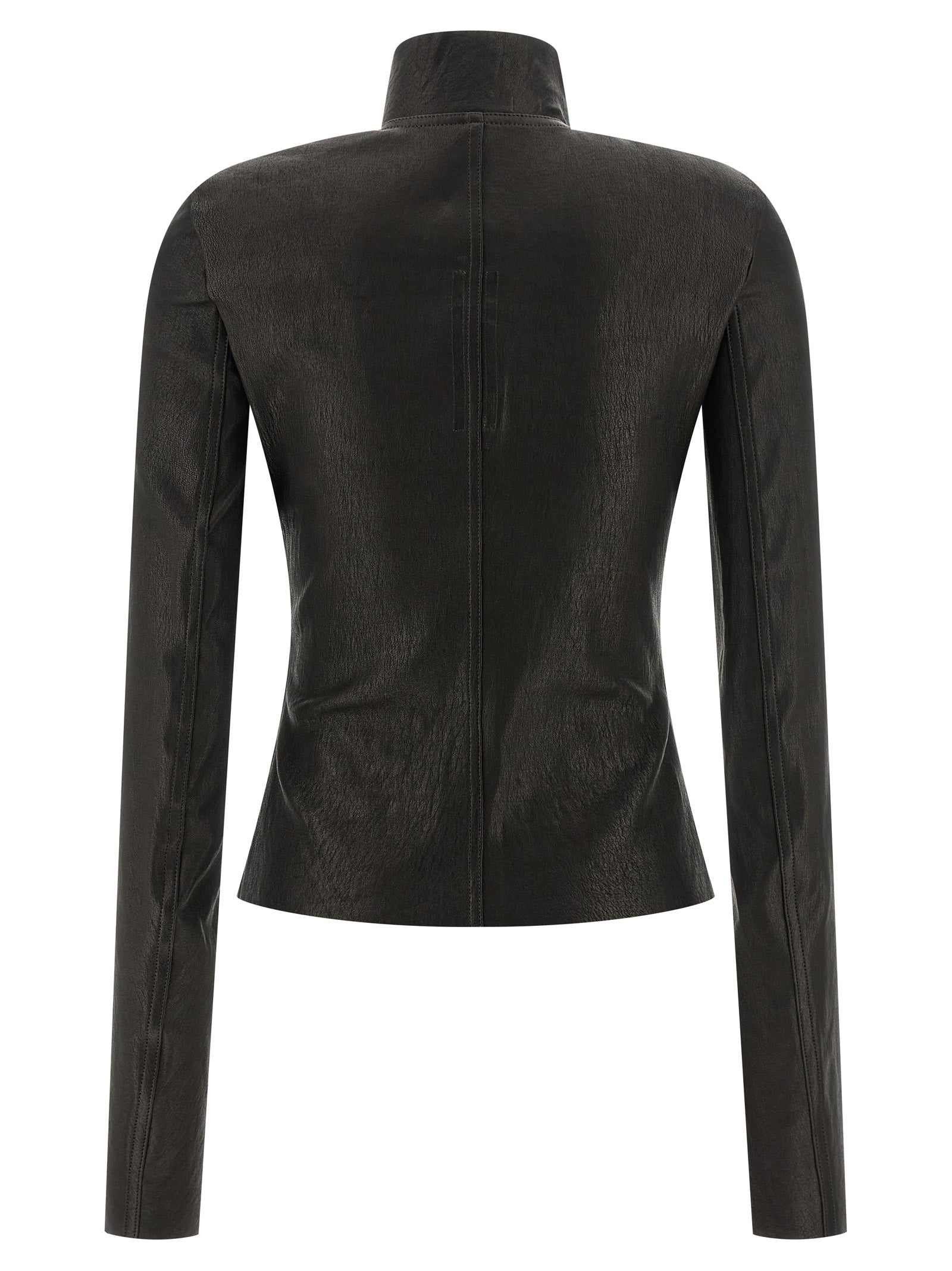 Rick Owens Black Lamb Leather Leather Jacket