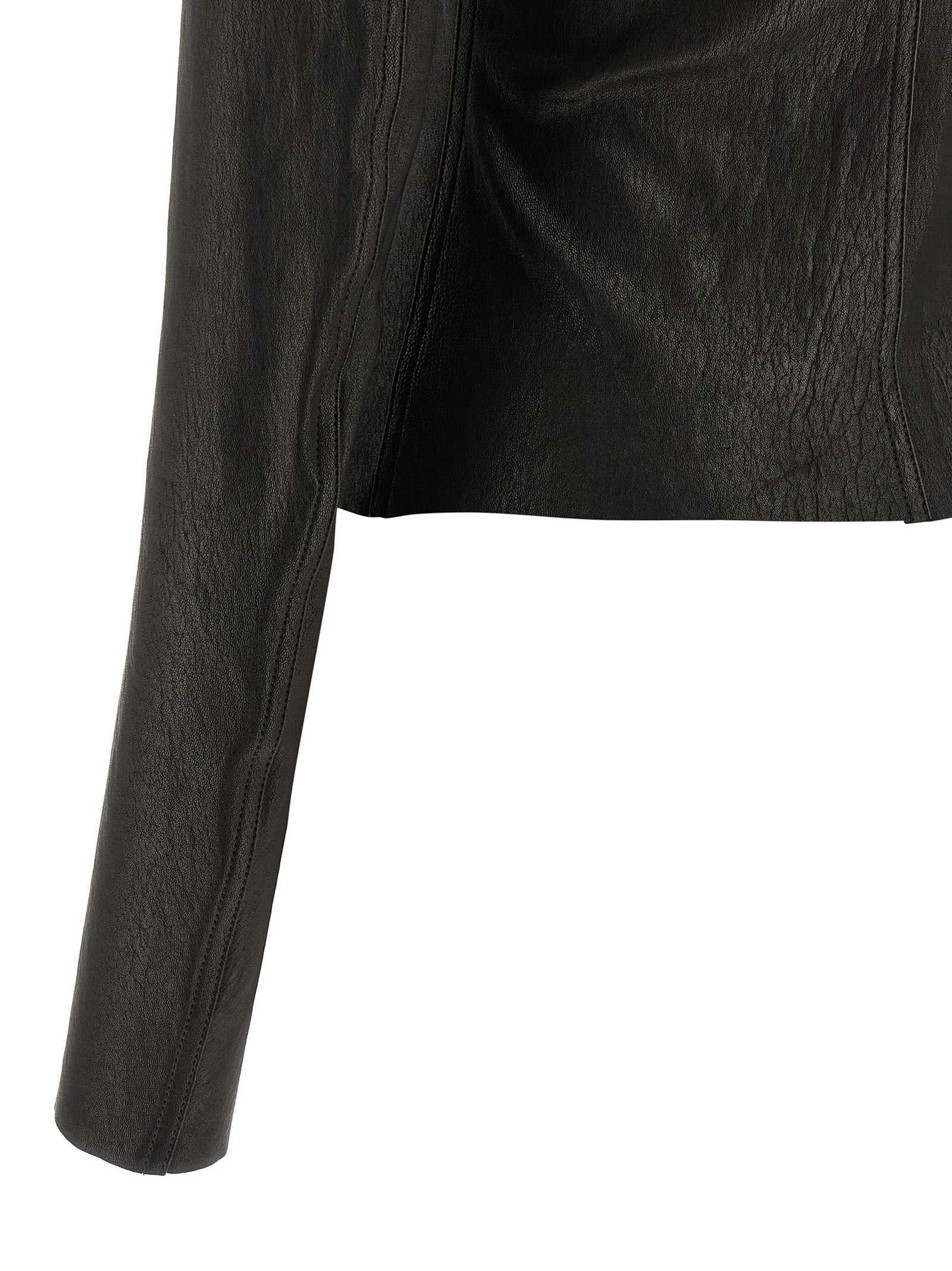 Rick Owens Black Lamb Leather Leather Jacket